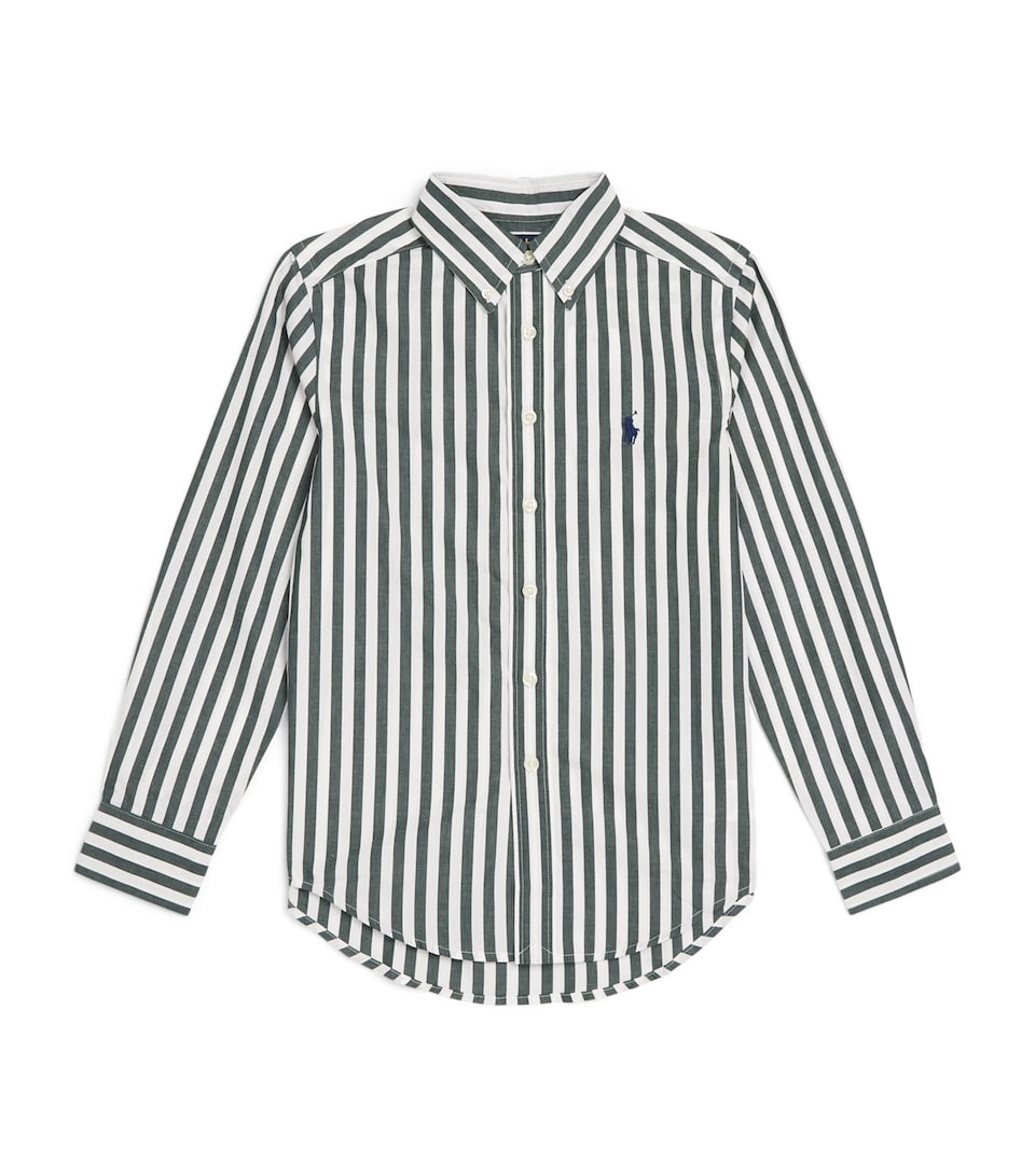 Ralph Lauren Kids Cotton Stripe Polo Pony Shirt (6-14 Years) Green White