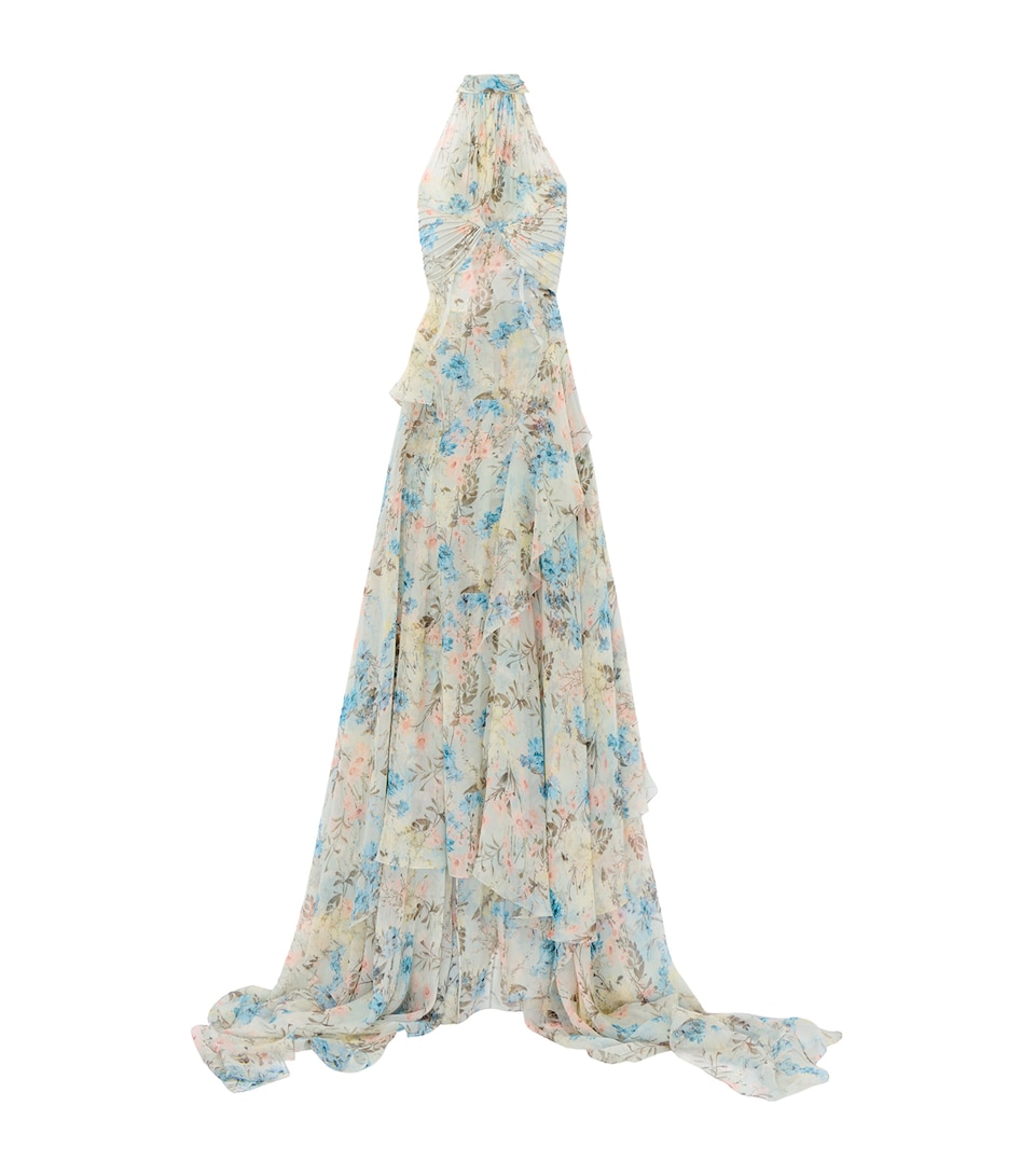 McQueen Womens Silk Floral Maxi Dress