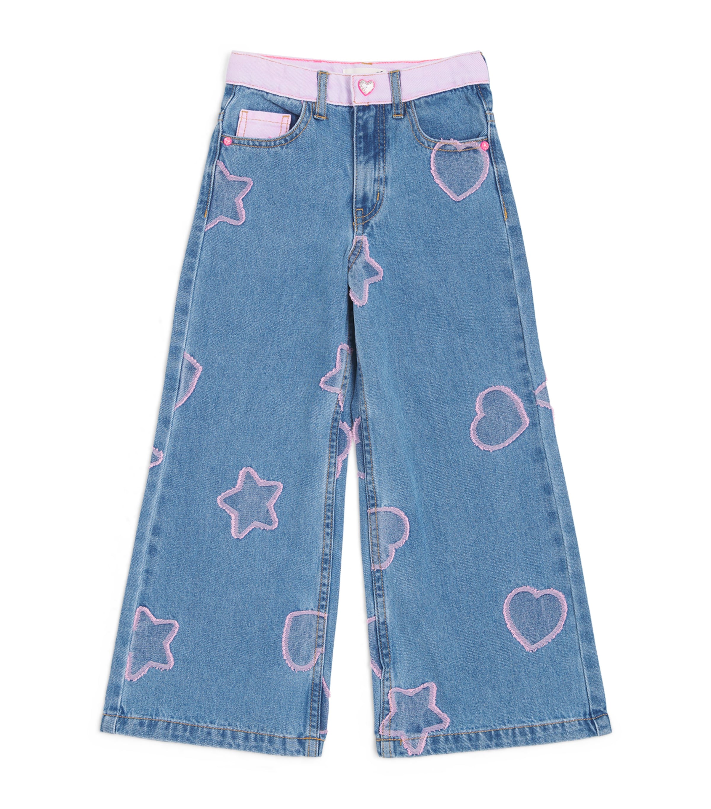 Billieblush Embroidered Wide-Leg Jeans (2-12 Years) Denim Blue