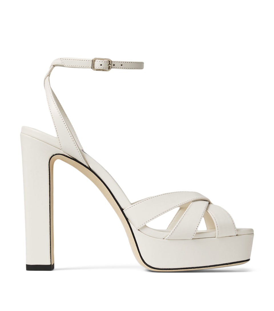 Jimmy Choo Kove 120 Nappa Leather Platform Sandals Latte