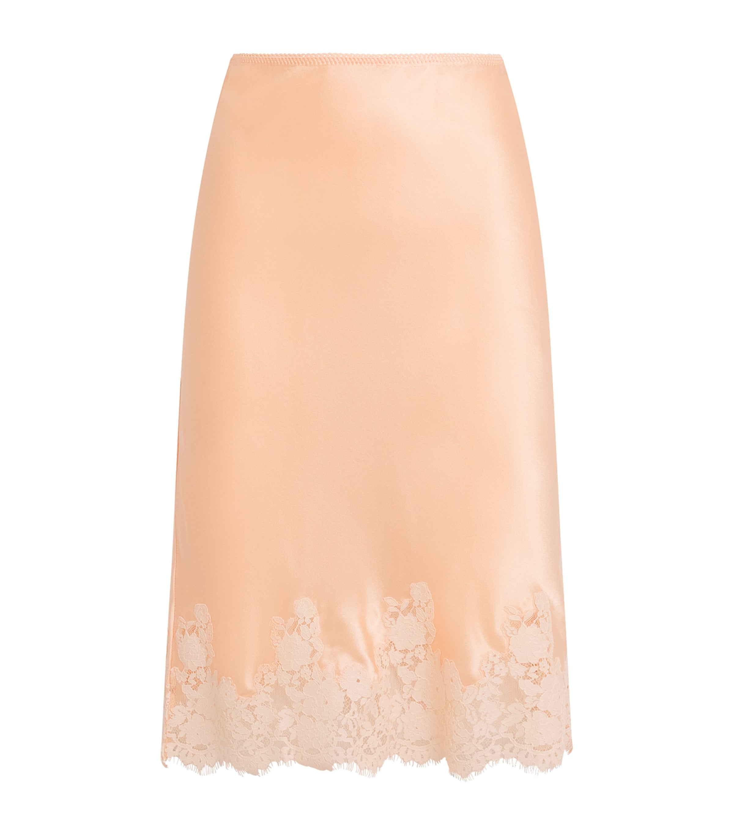 DÔEN Womens Silk-Lace Elowette Midi Skirt Peach Sorbet