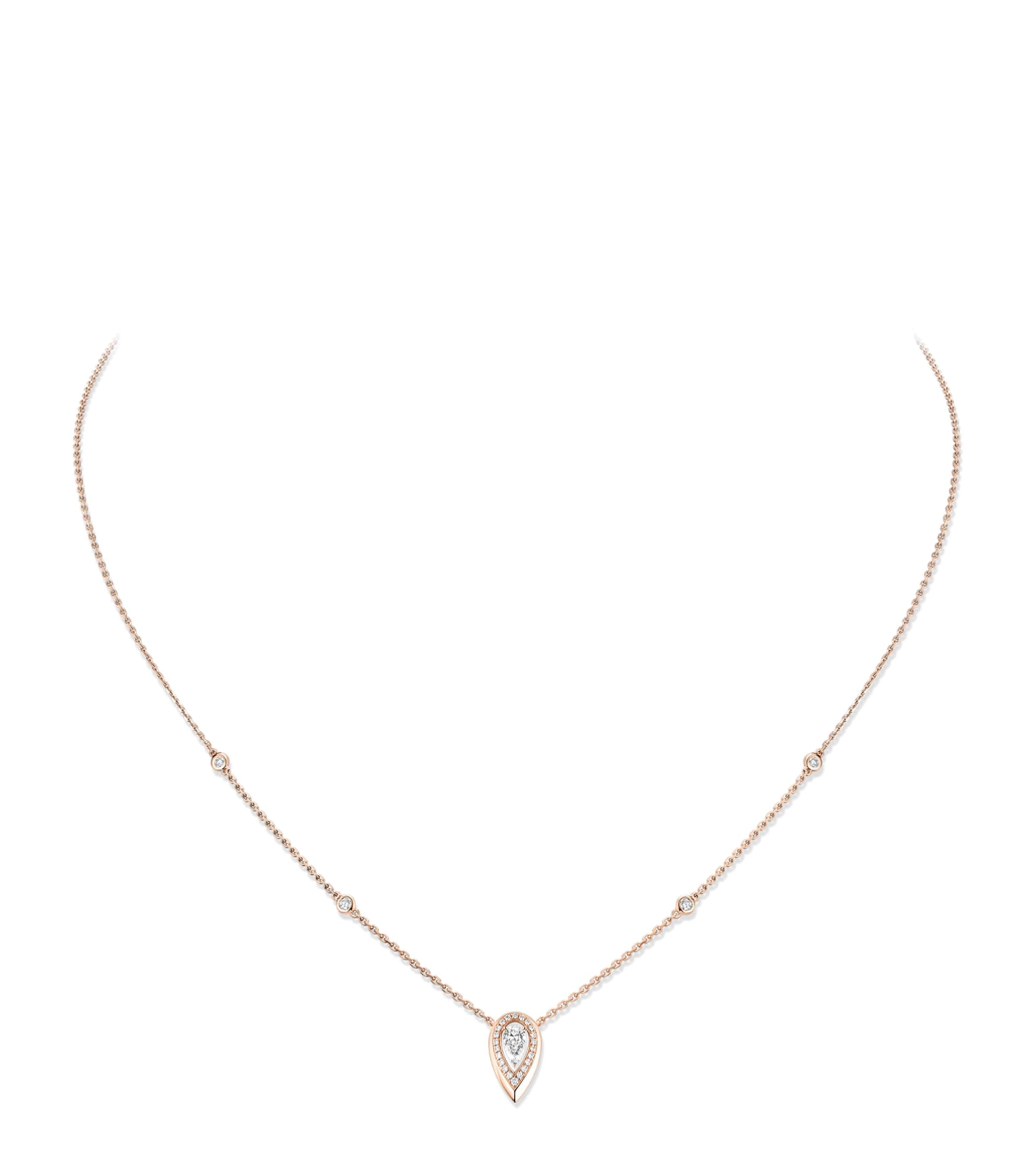 Messika Fiery Rose Gold and Diamond Pendant Necklace Pink Gold
