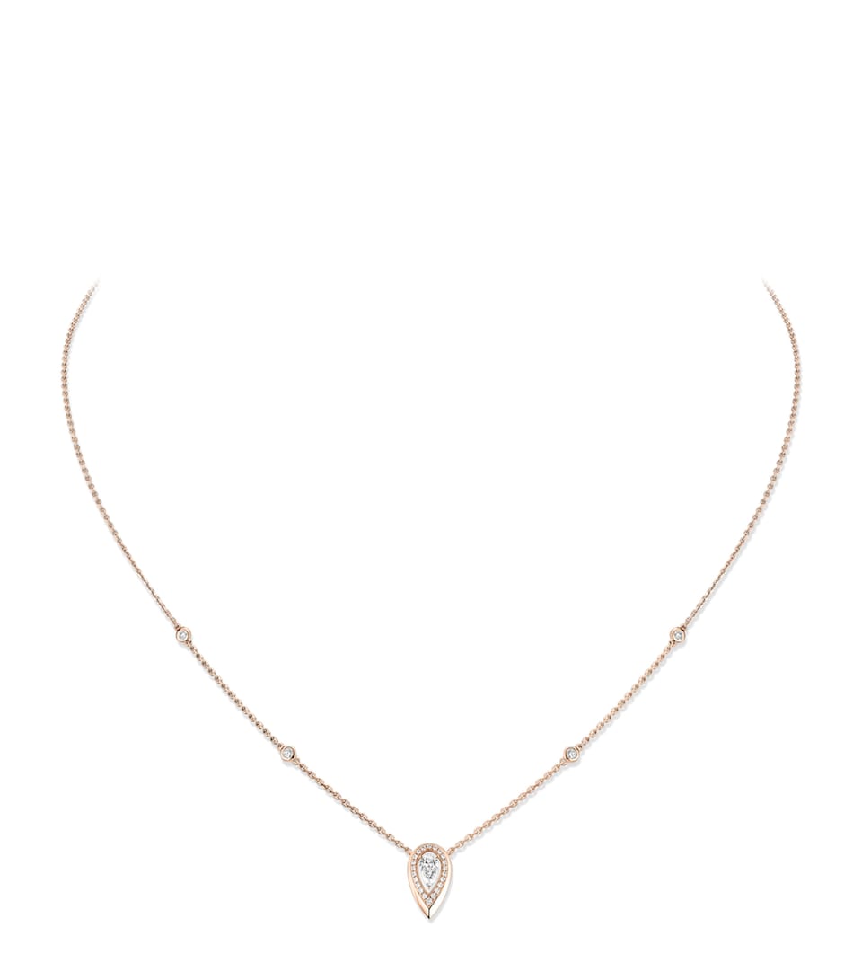 Messika Fiery Rose Gold and Diamond Pendant Necklace Pink Gold