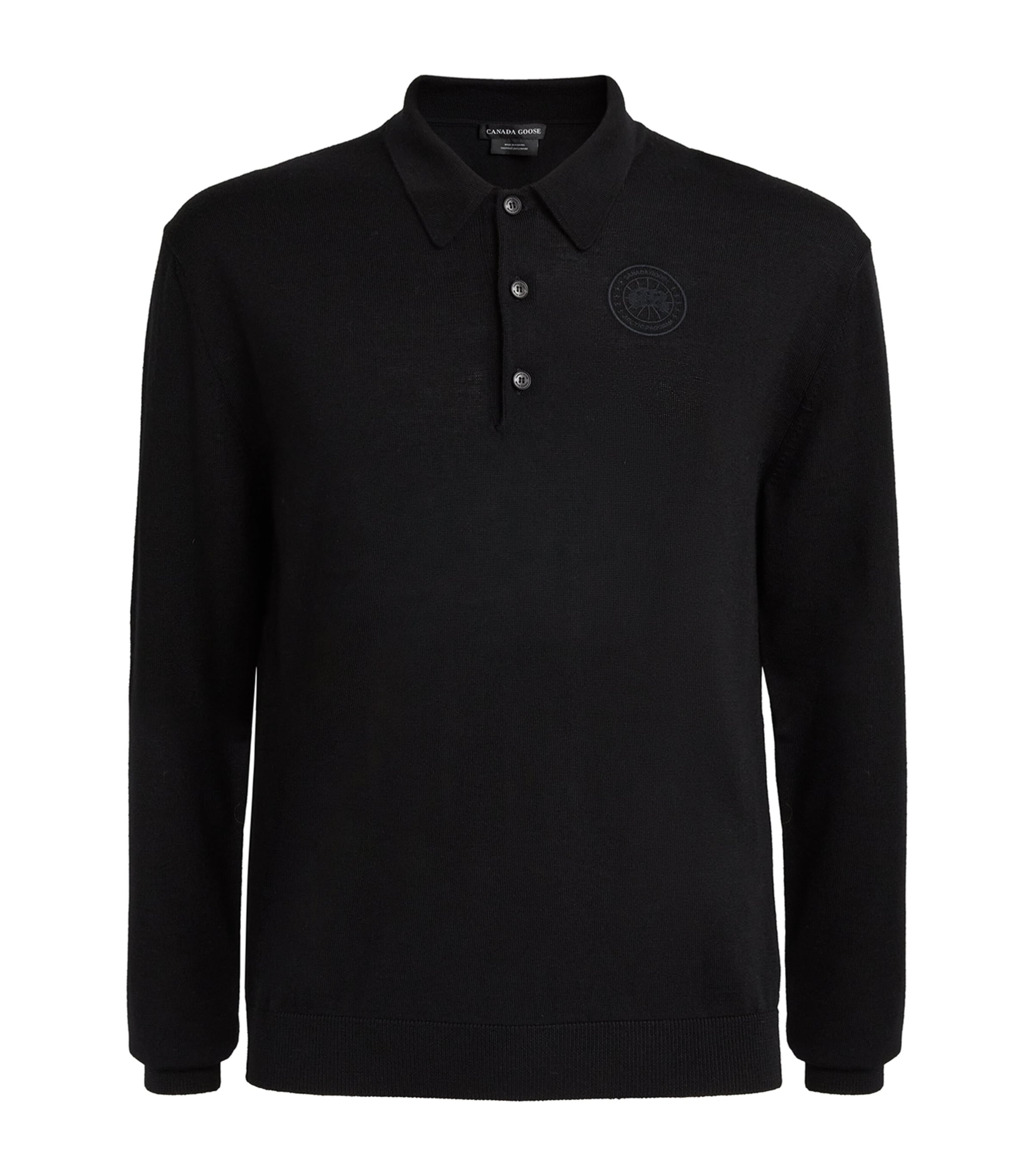 Canada Goose Mens Merino Petitot Polo Shirt Black