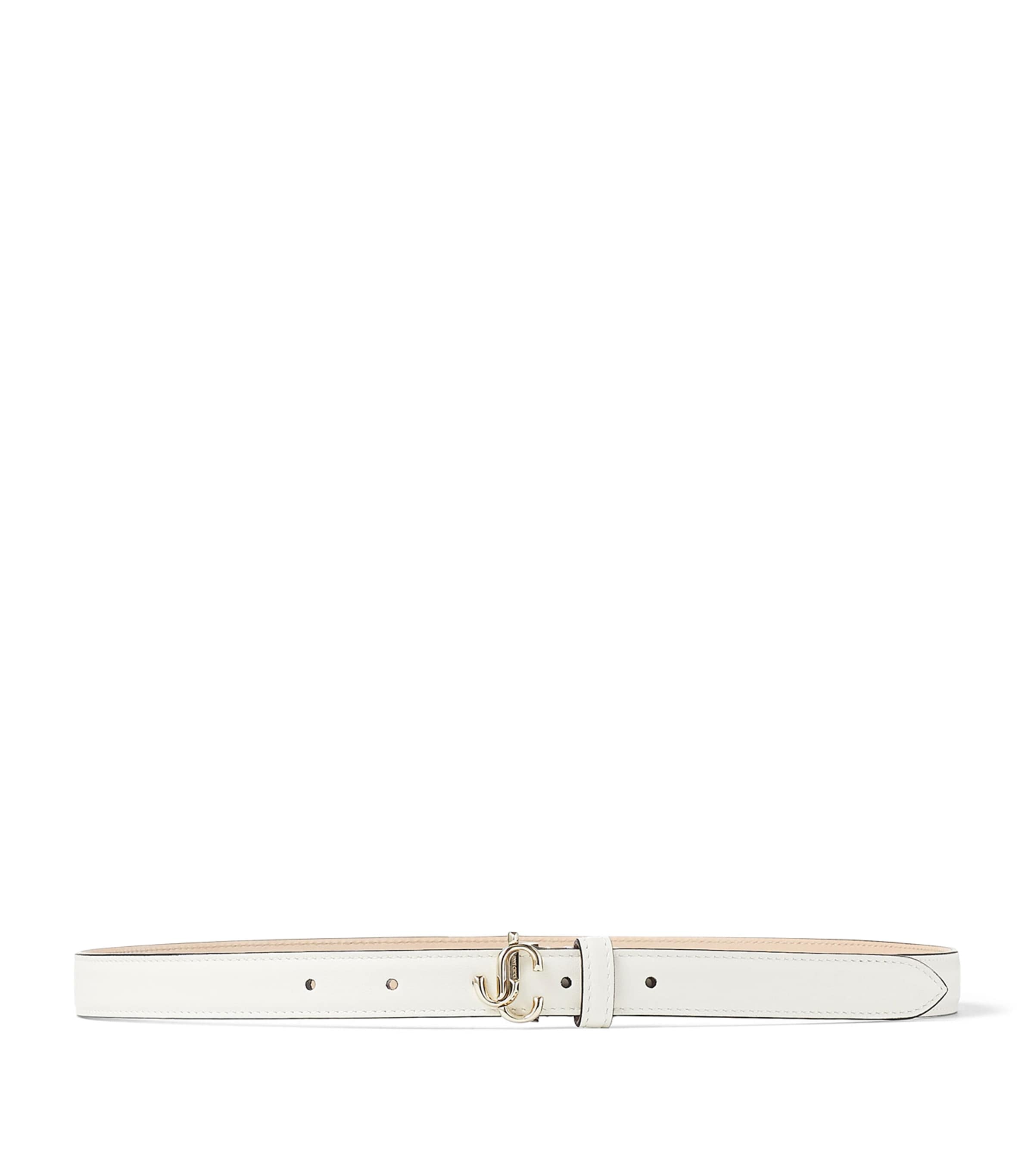 Jimmy Choo Leather Mini Helina Belt Latte/light Gold