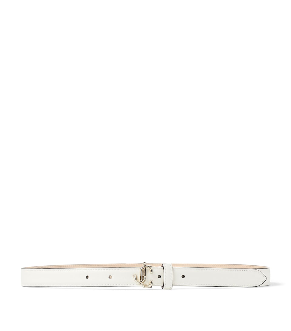 Jimmy Choo Leather Mini Helina Belt Latte/light Gold