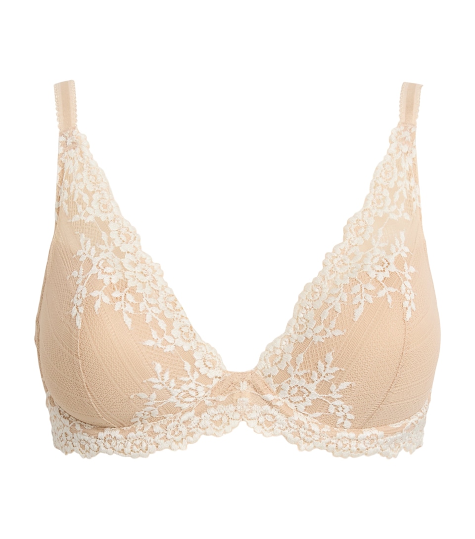 Wacoal Womens Embrace Lace Plunge Bra Naturally N