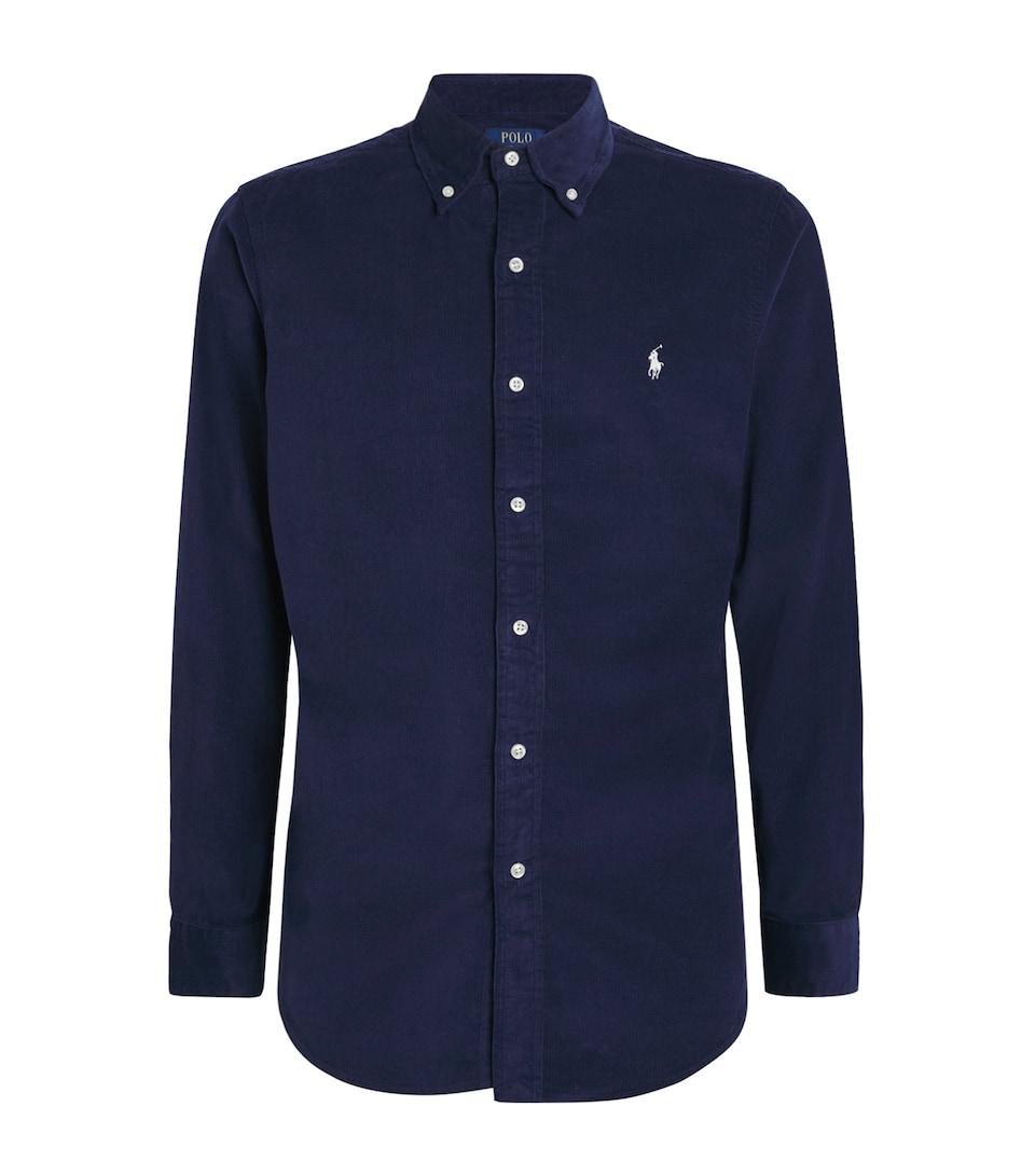 Polo Ralph Lauren Mens Corduroy Custom-Fit Shirt Newport Nvy W/wht Pp