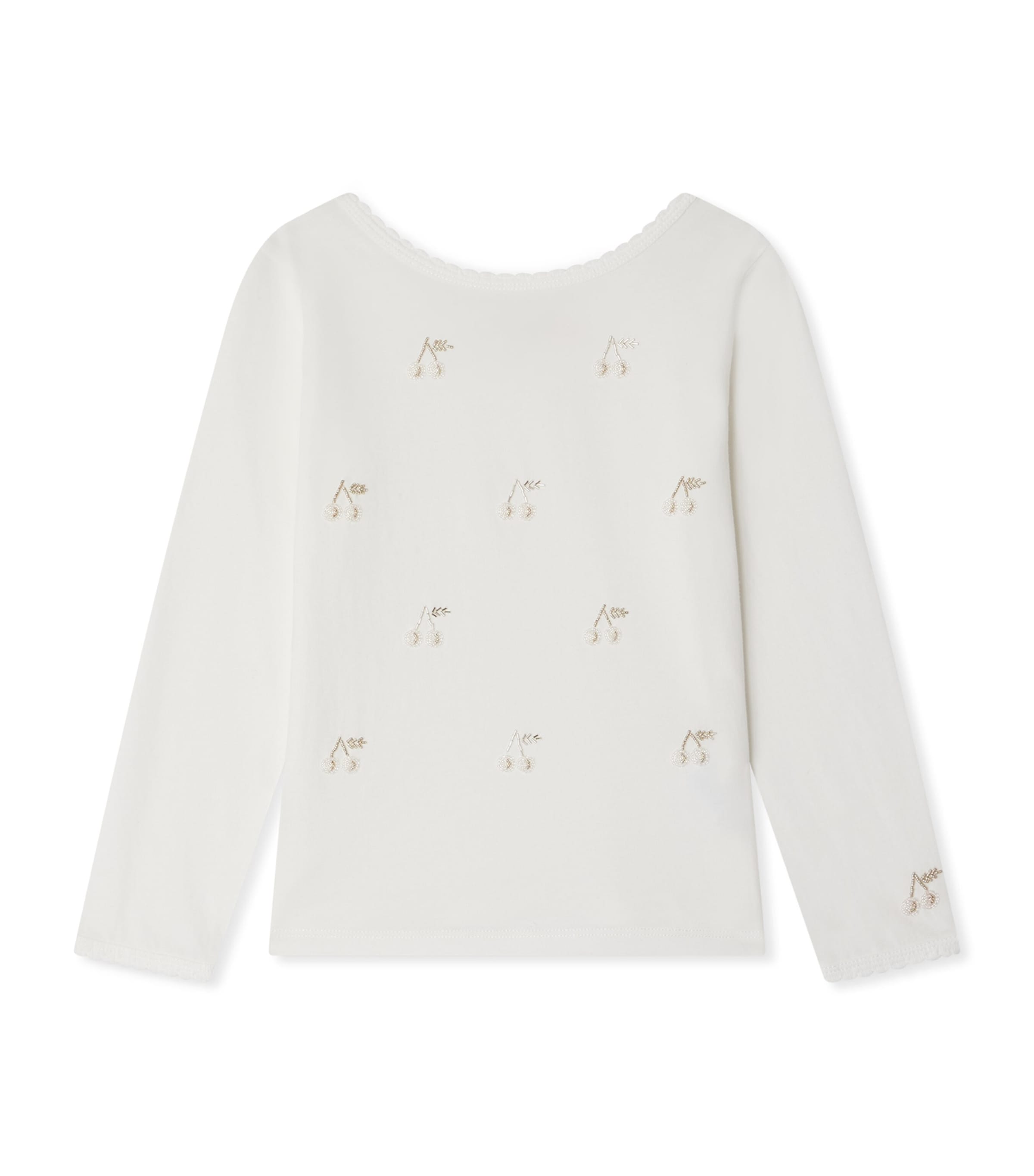 Long-Sleeve Embellished Cherry T-Shirt (4-8 Years)