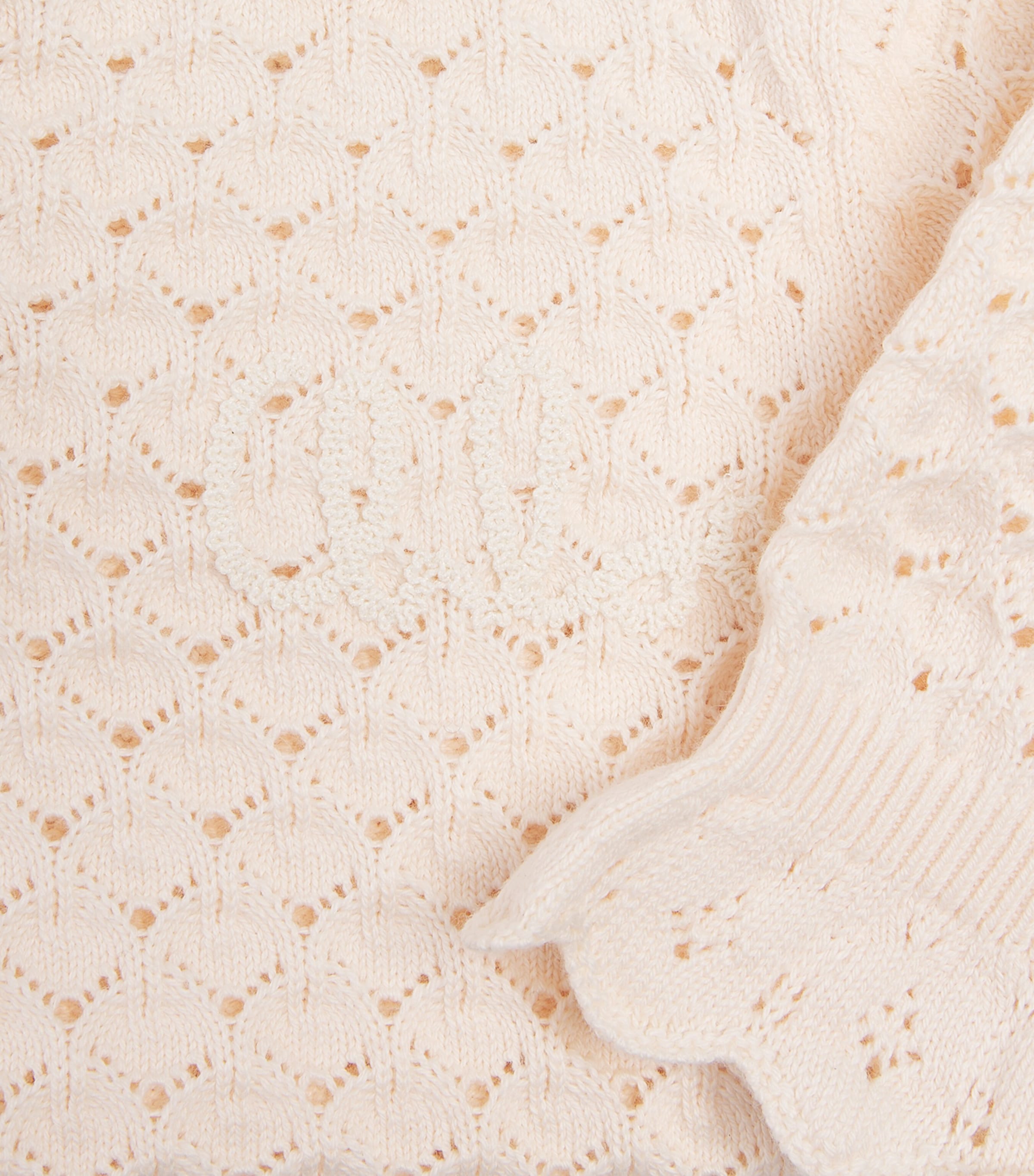 Chloé Kids Cotton-Wool Crochet Polo Sweater (4-14 Years) Ivory