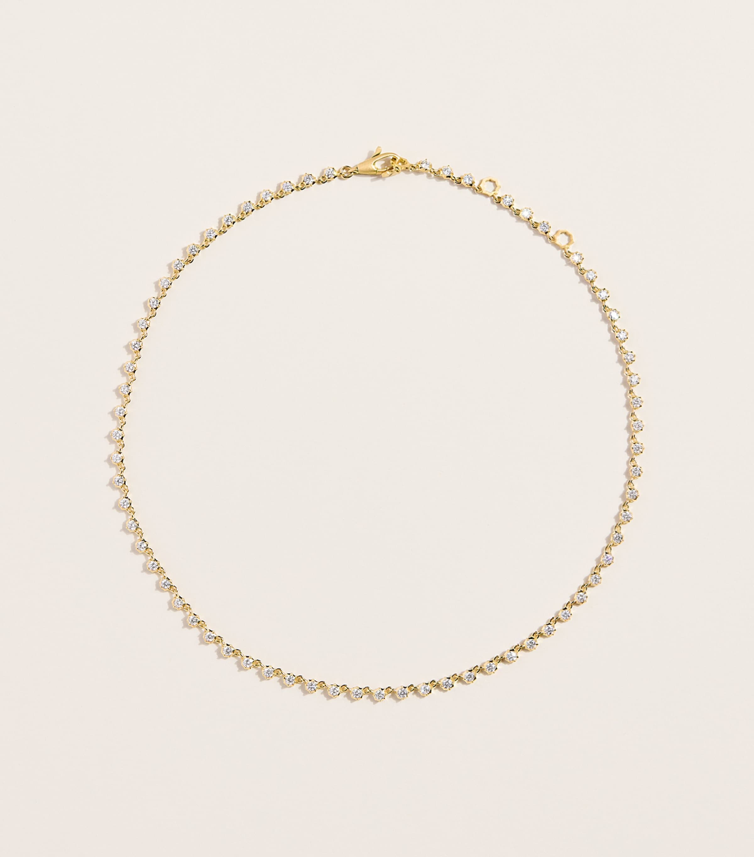 Jade Trau Yellow Gold and Diamond Sophisticate Tennis Necklace Yellow Gold