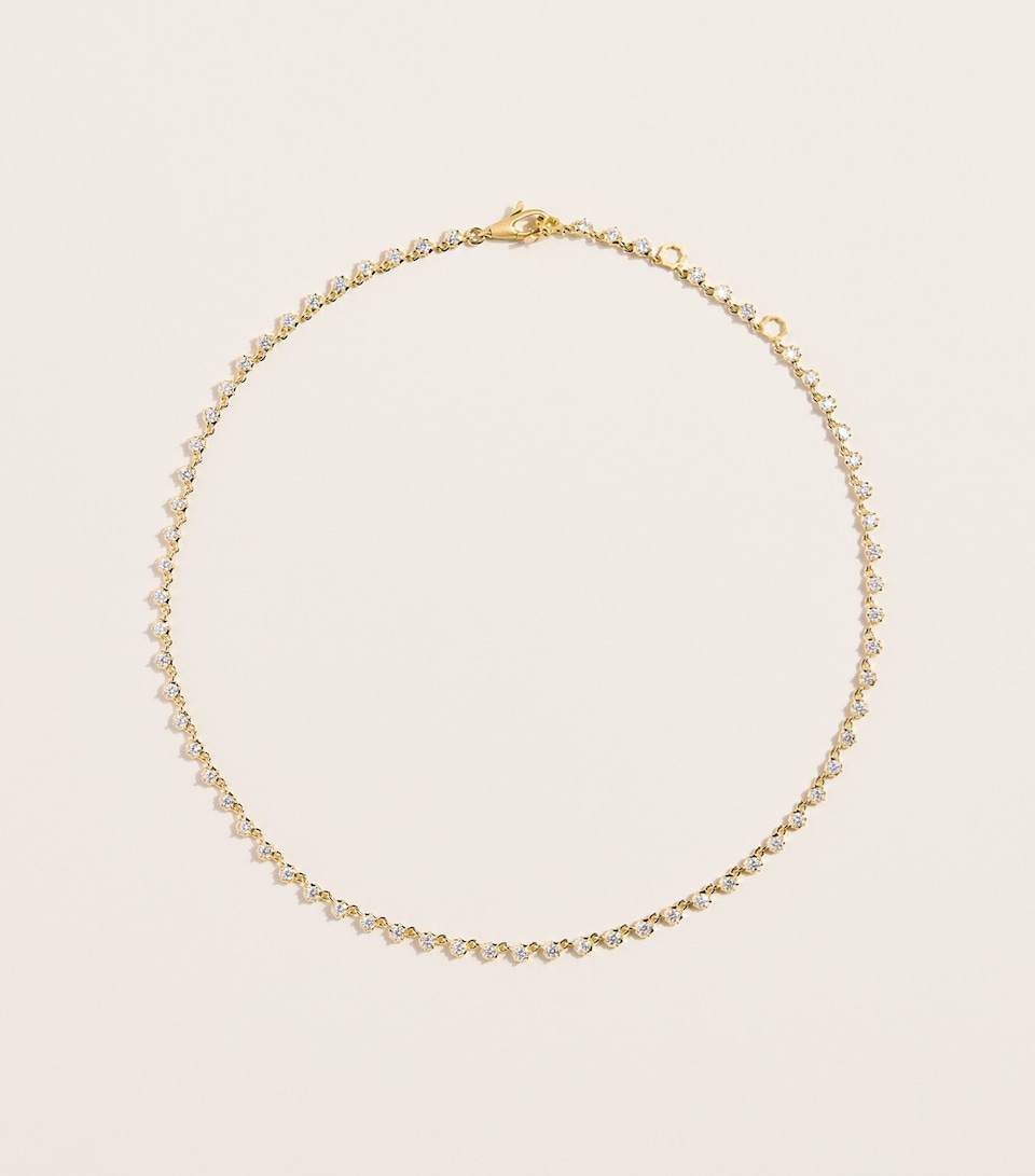 Jade Trau Yellow Gold and Diamond Sophisticate Tennis Necklace Yellow Gold