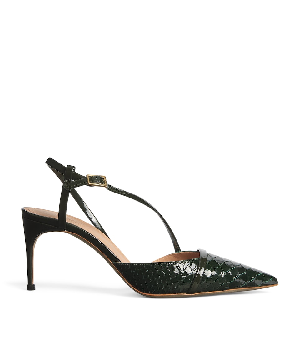 Malone Souliers Embossed Valeria Slingback Pumps 70 Evergreen