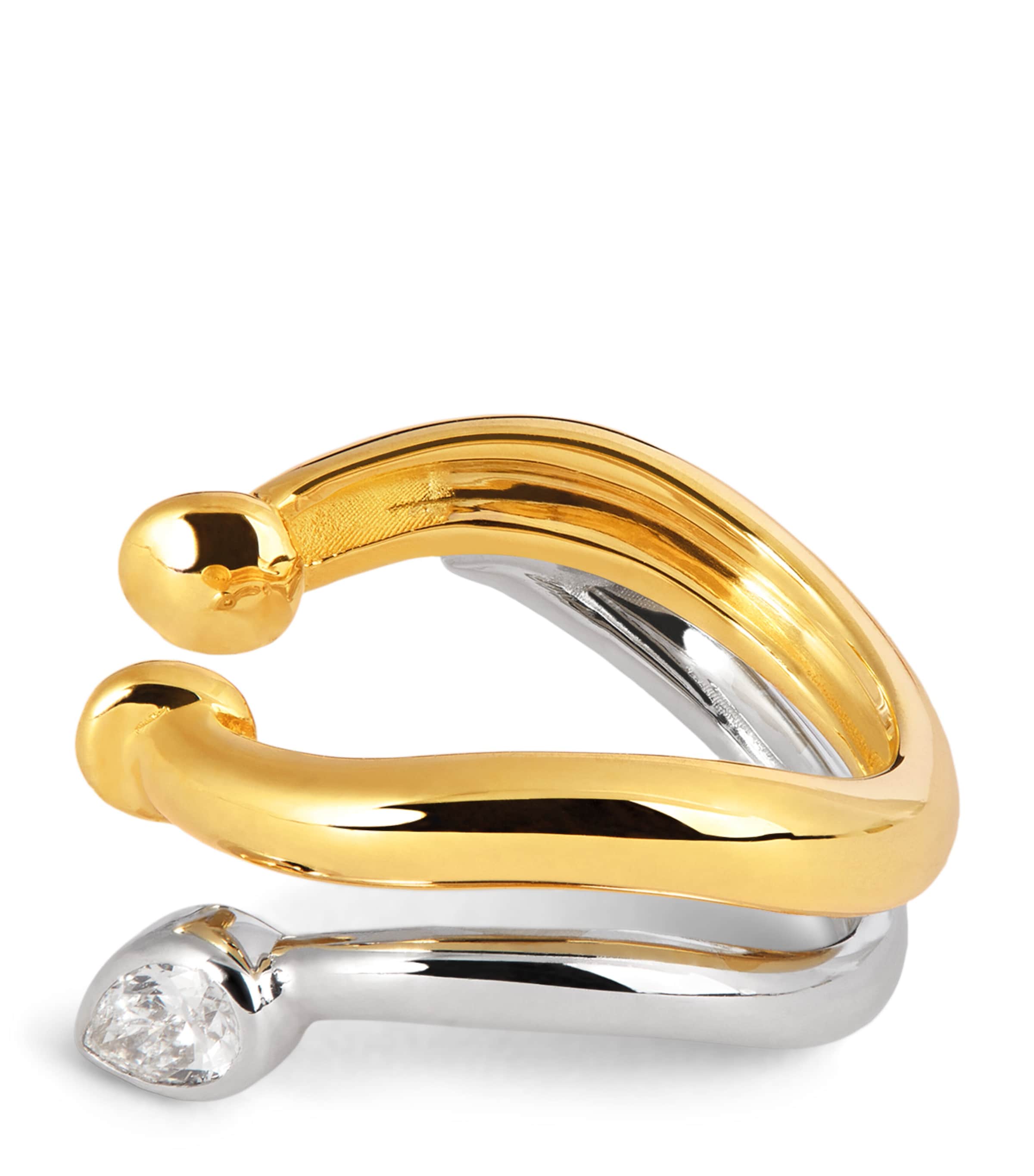 Yellow Gold and Diamond Lot N*93 Boa Double Ear Cuff