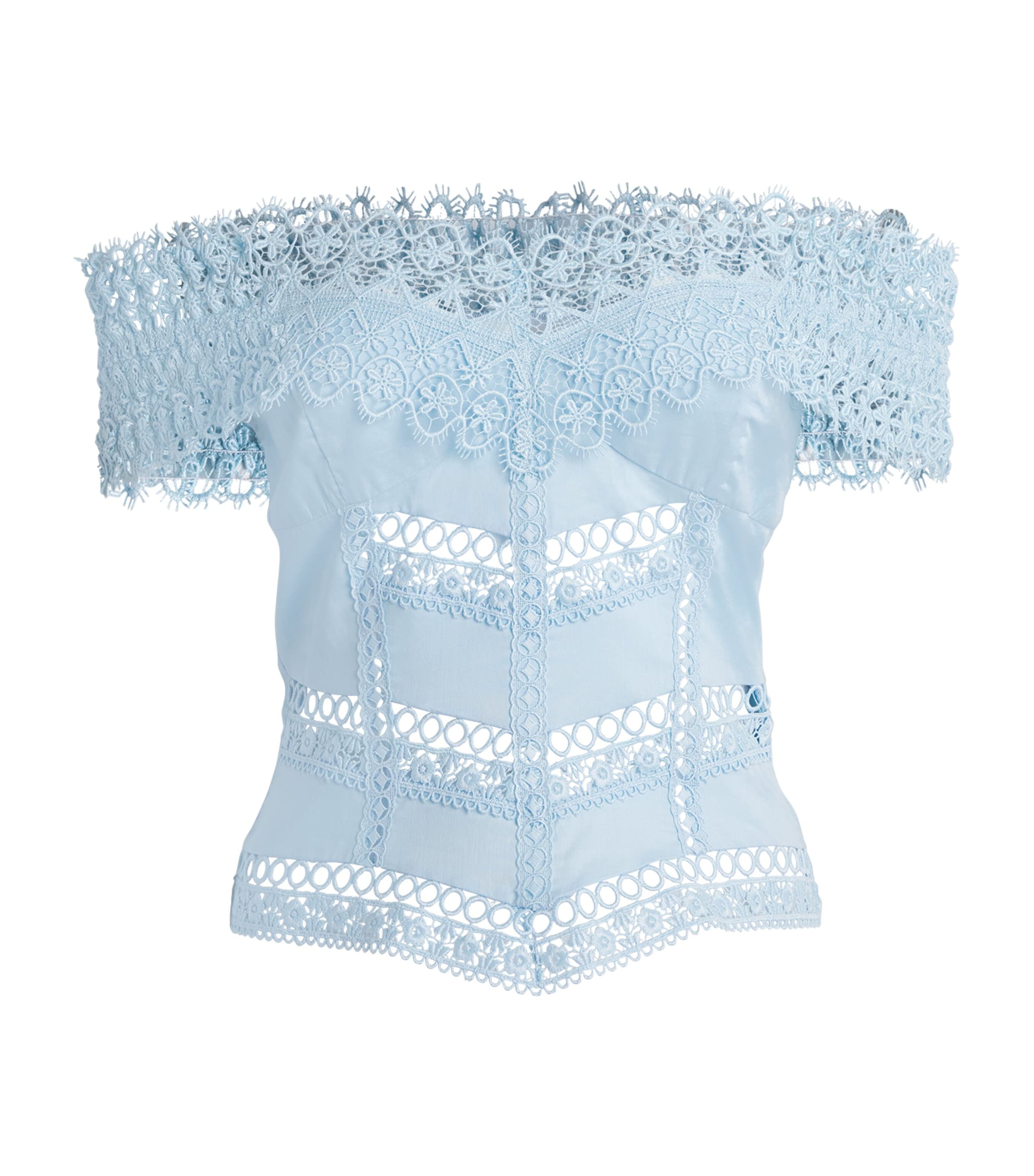 Charo Ruiz Ibiza Womens Cotton Voile Elisette Top Blue Artic