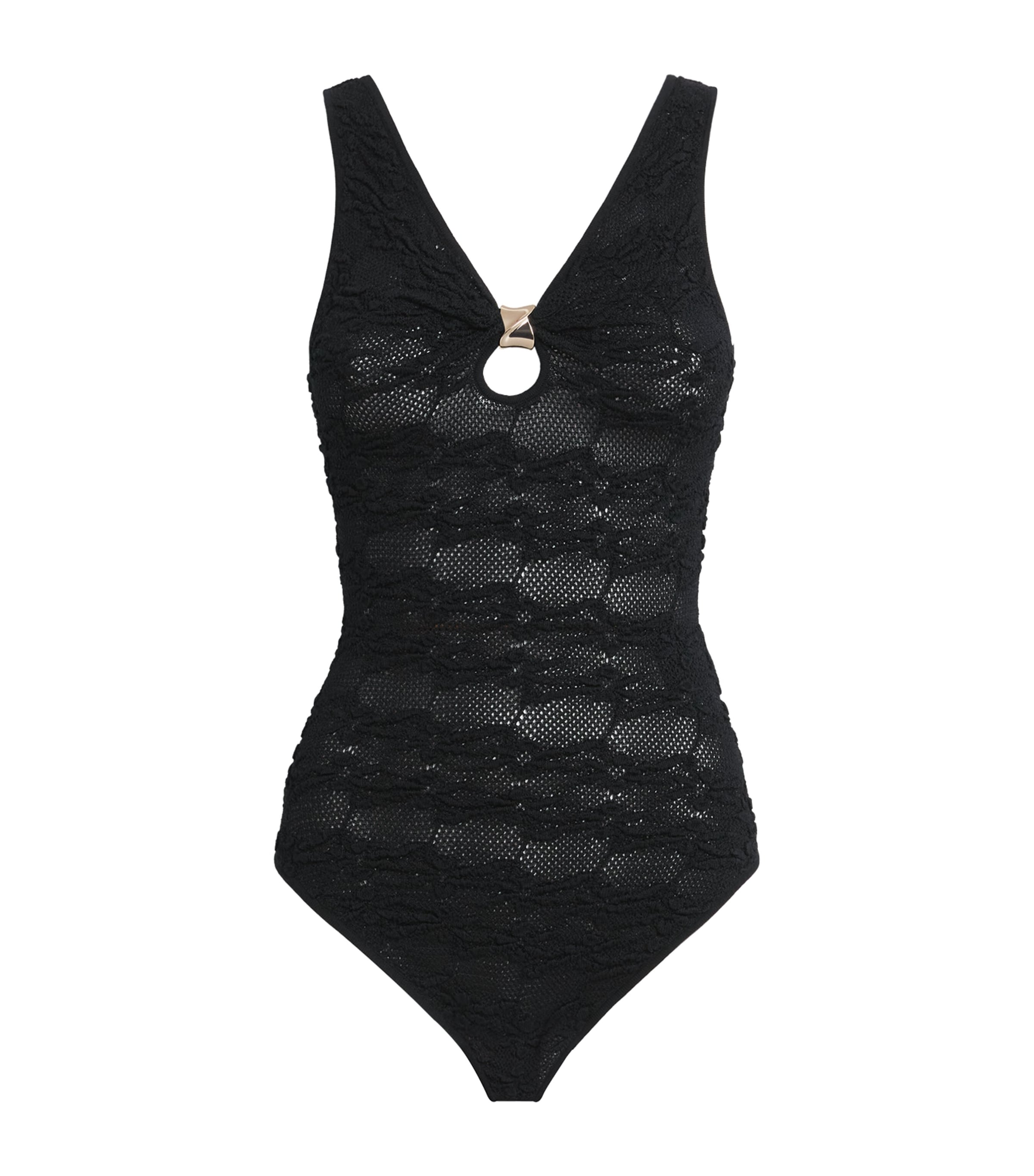 Sandro Paris Womens Textured Keyhole Bodysuit Black