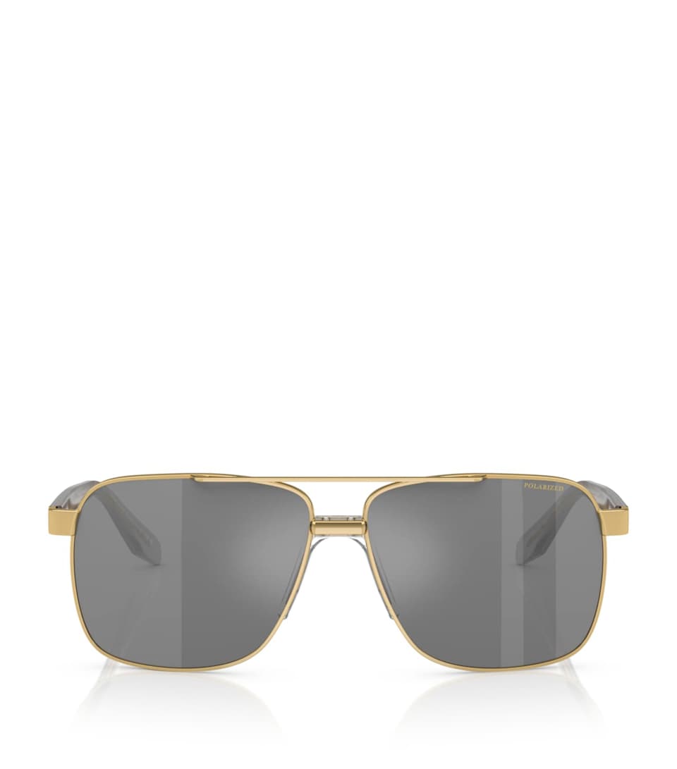 Versace Steel Square Sunglasses Gold