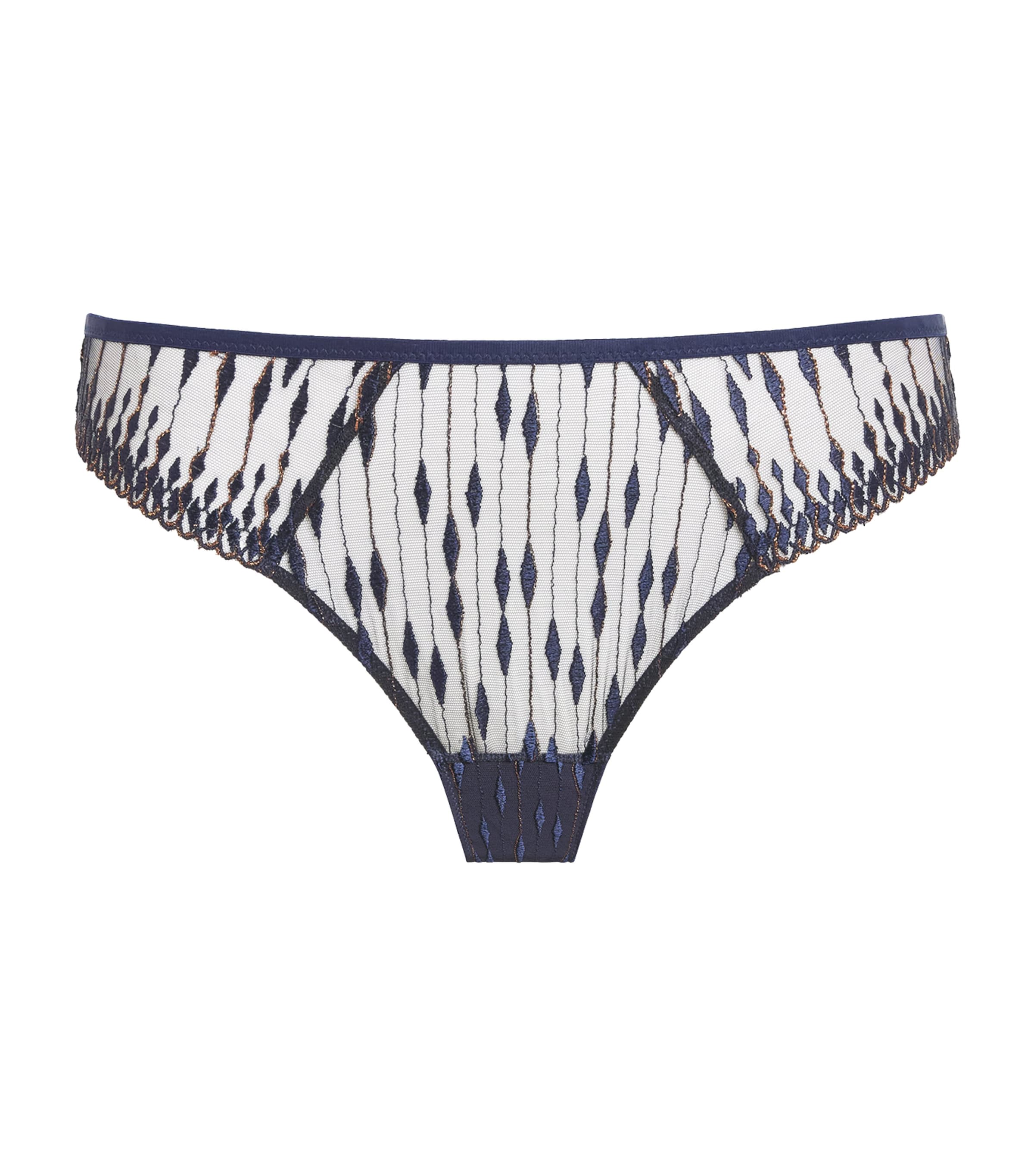 Aubade Womens Embroidered Voodoo Kiss Briefs Blue Moon