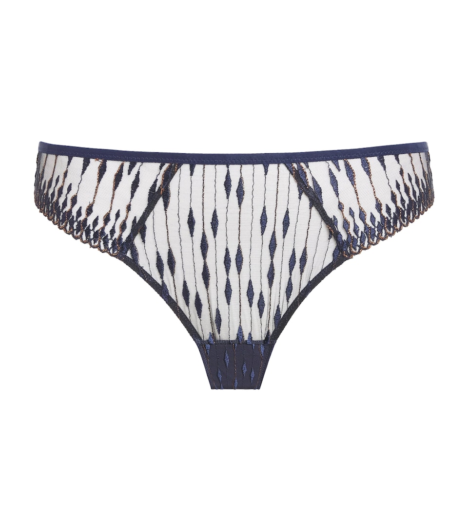 Aubade Womens Embroidered Voodoo Kiss Briefs Blue Moon