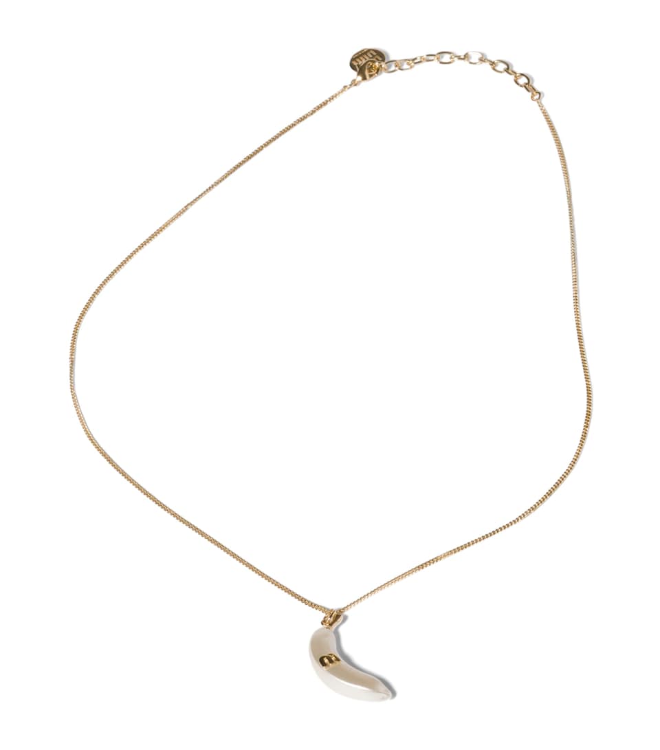 Miu Miu Pearlised Pendant Necklace Gold/silver