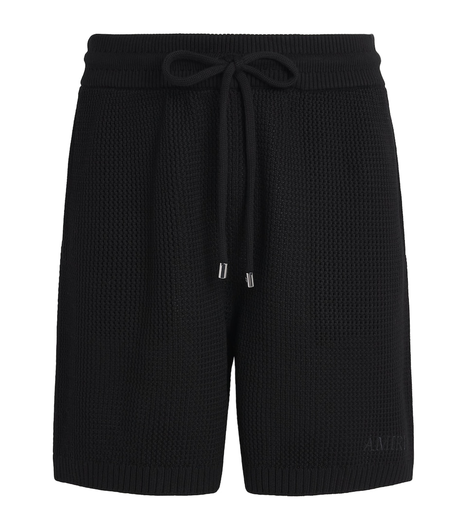 AMIRI Mens Cotton Crochet Mesh Shorts Black