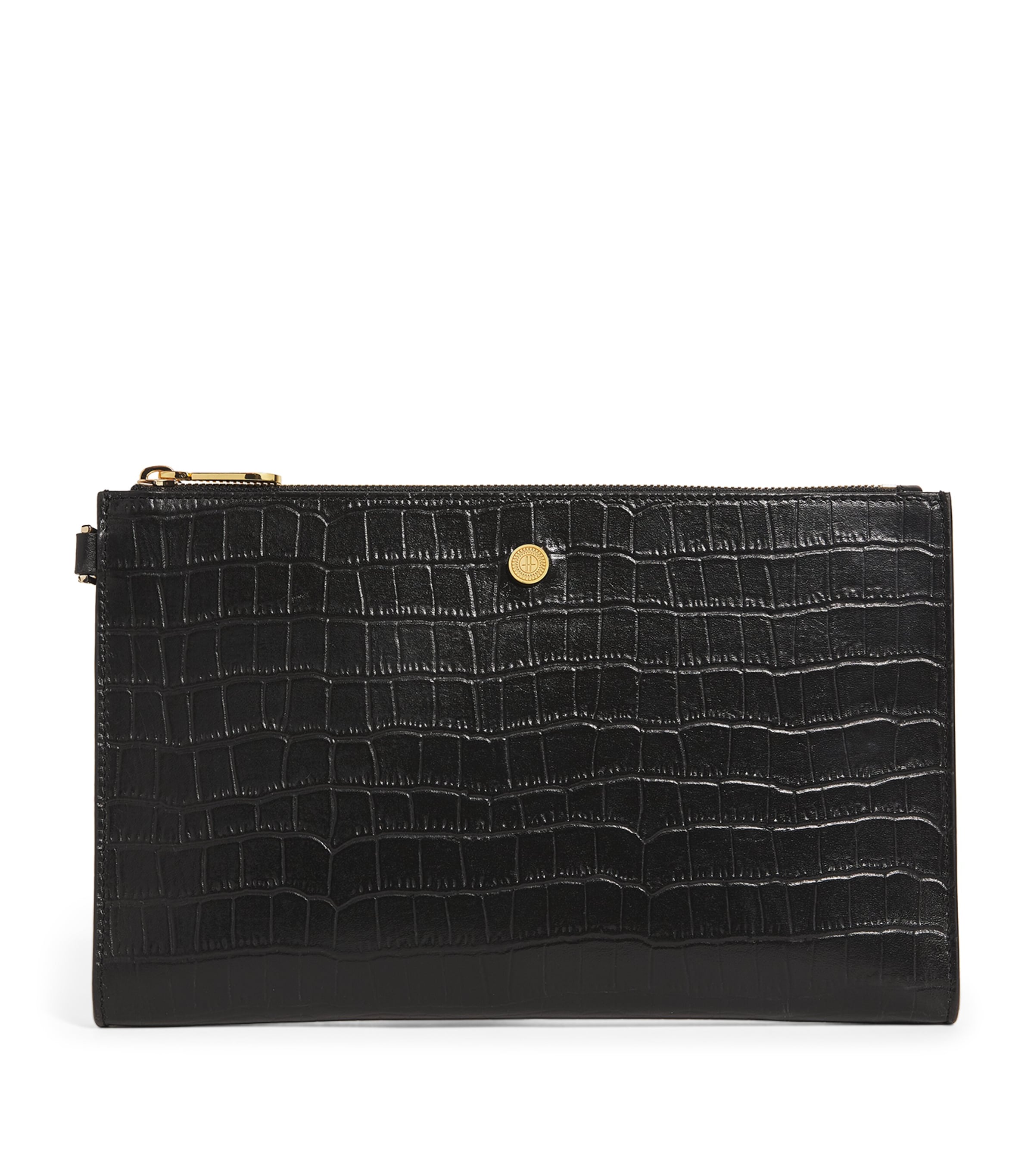 Jil Sander Leather Jewel Zip Clutch Bag | Harrods US