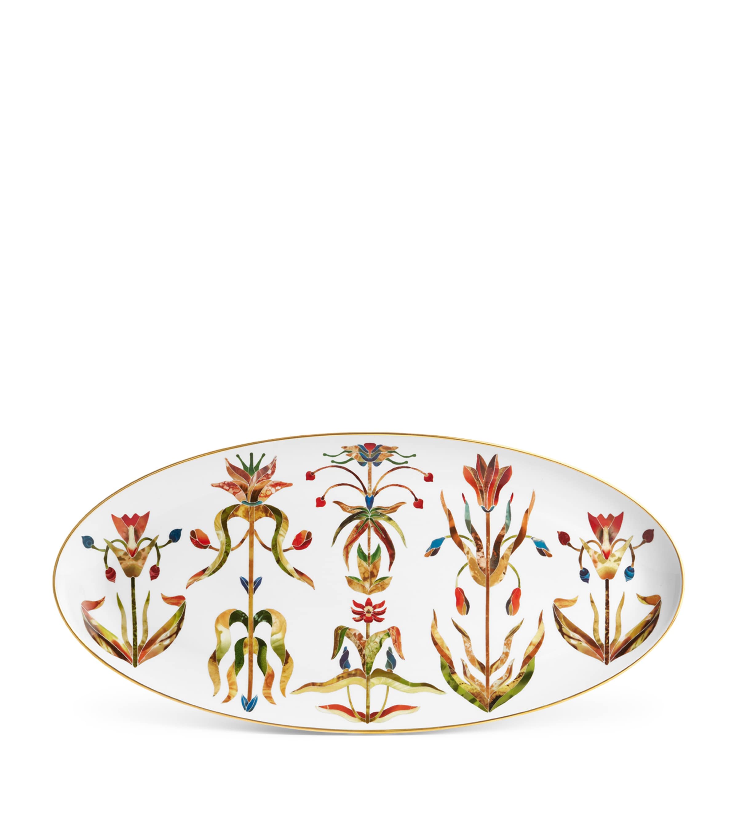 L'Objet Large Porcelain Grand Tour Oval Platter (52cm x 25cm) Latte