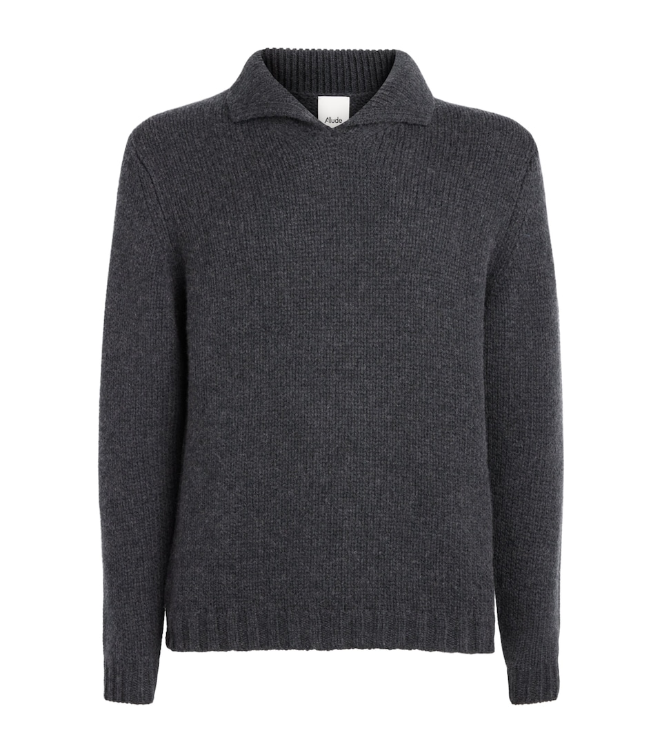 Allude Mens Cashmere Collared Sweater
