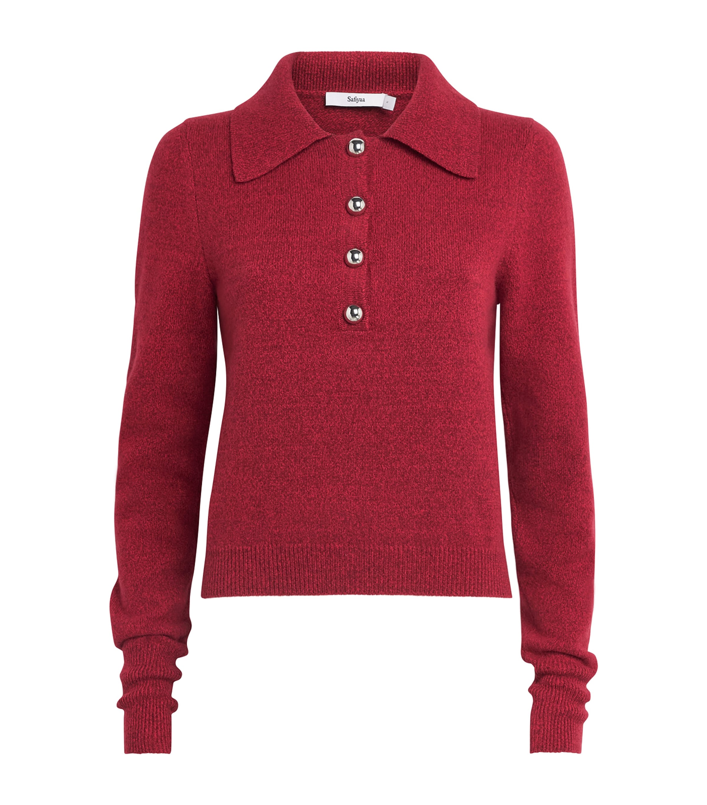 Safiyaa Womens Wool-Cashmere Polo Sweater Swinton
