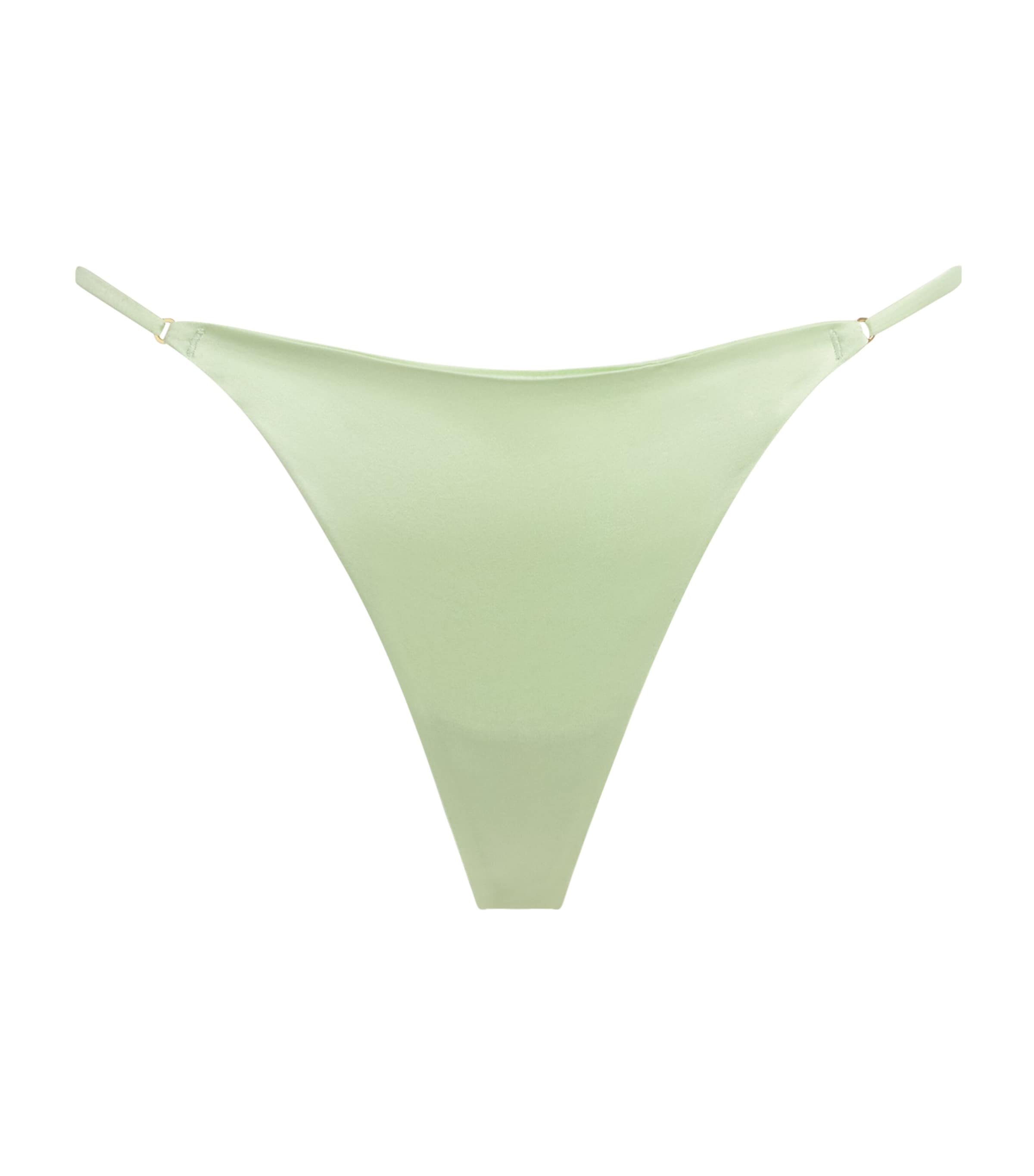 Kiki de Montparnasse Womens Stretch-Silk Tous Les Jours Thong Menthe