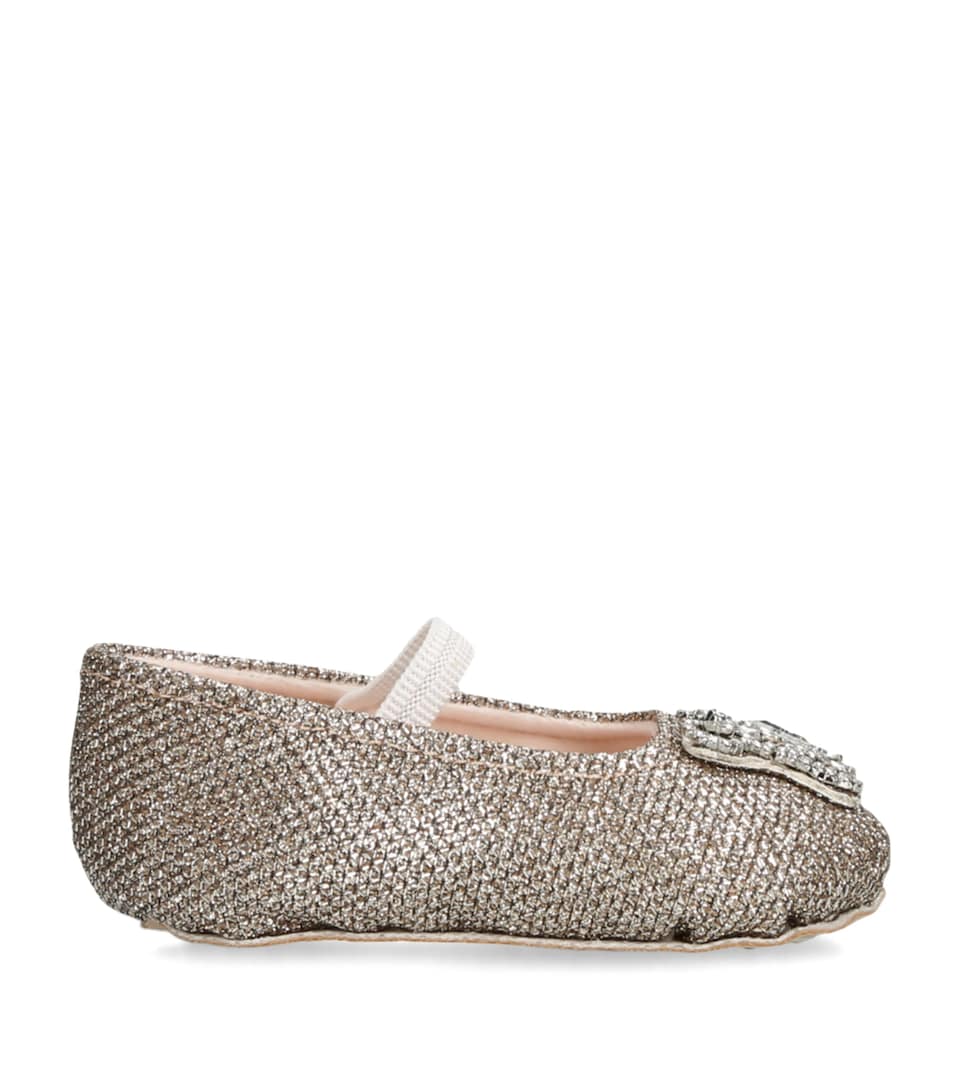 Aruna Seth Metallic-Thread Odette Ballet Flats Gold