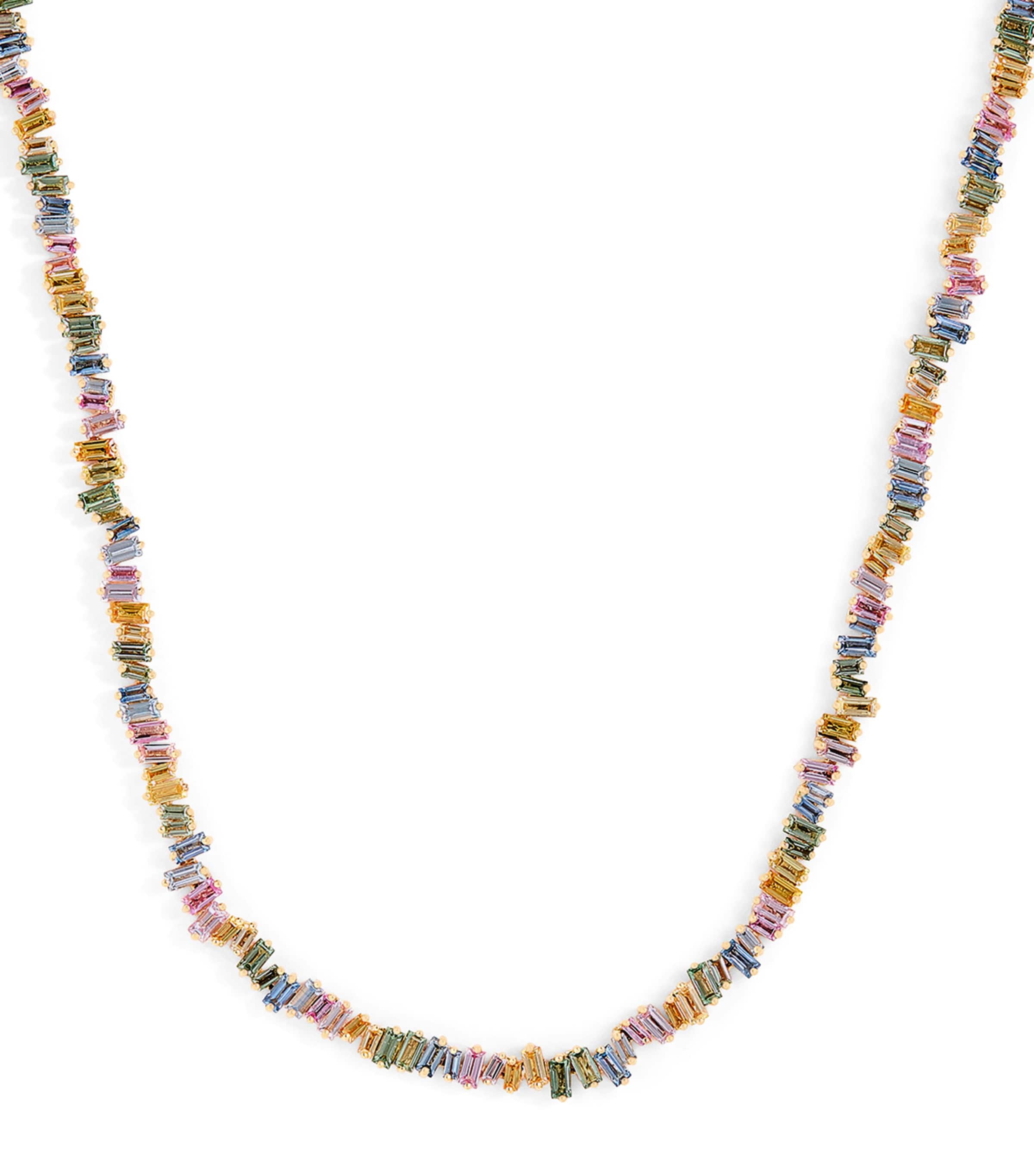 Yellow Gold and Sapphire Bold Tennis Necklace