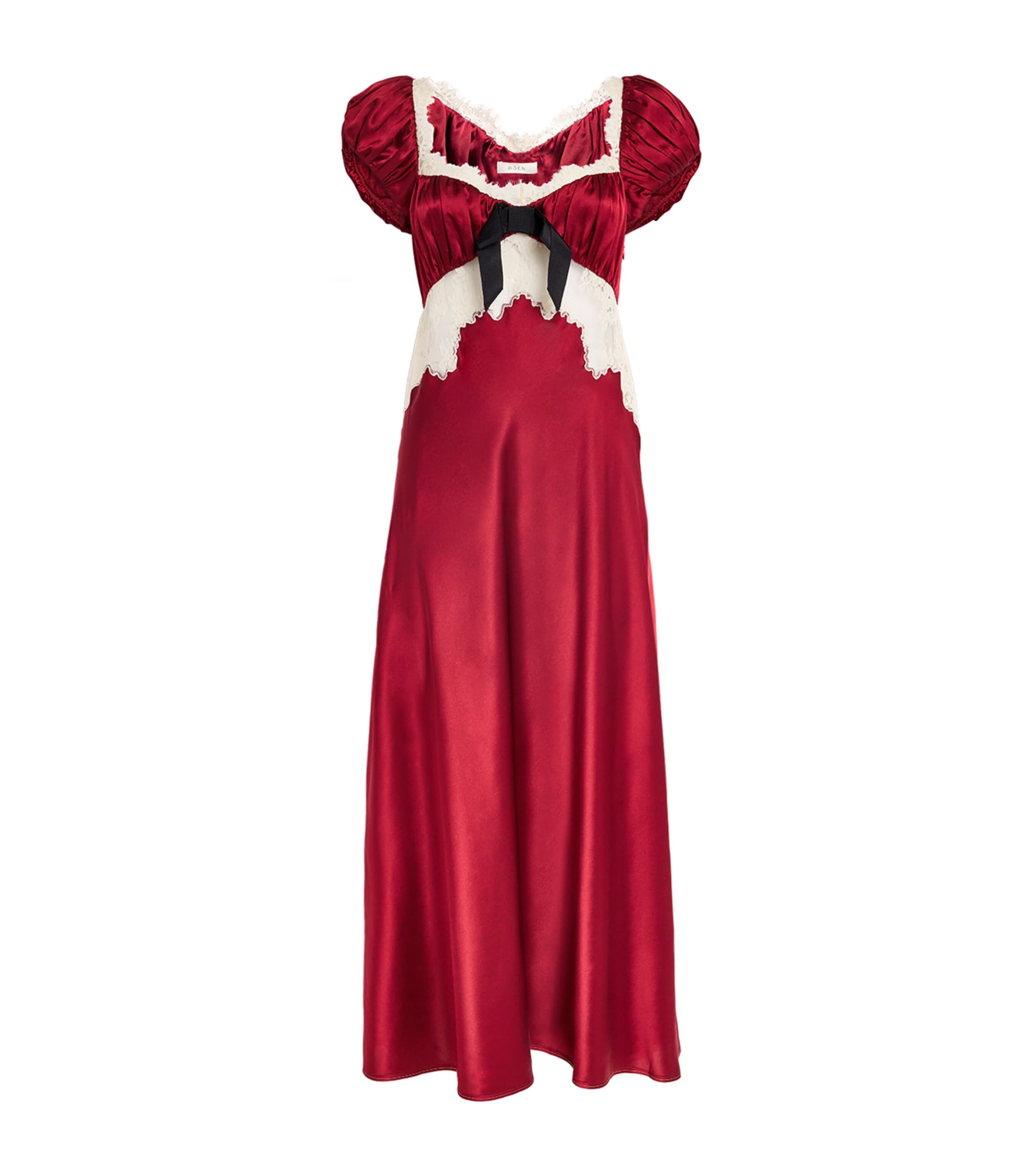 Silk Lace-Trim Veda Midi Dress