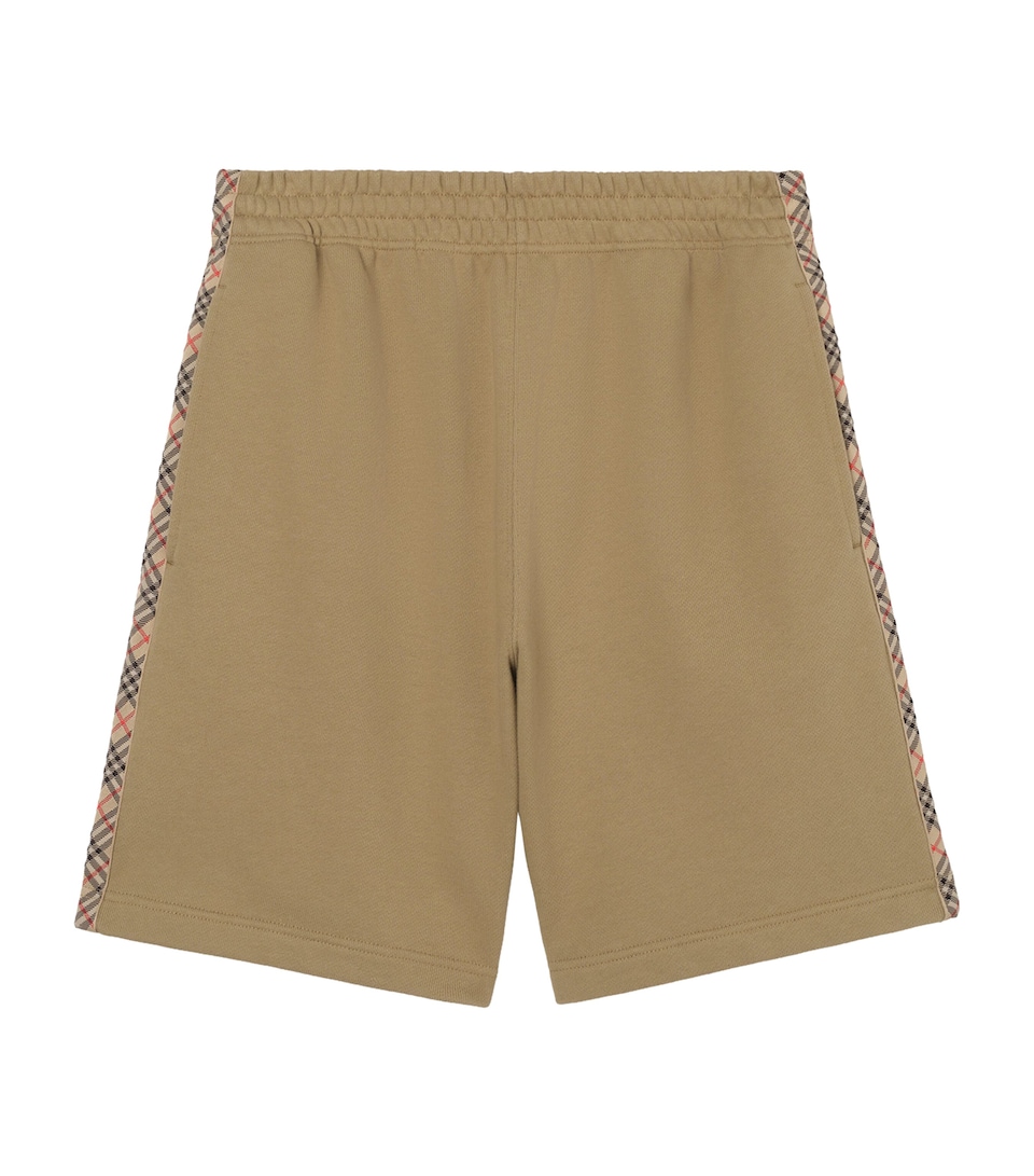 Burberry Mens Check-Trim Sweatshorts Sparrow Beige