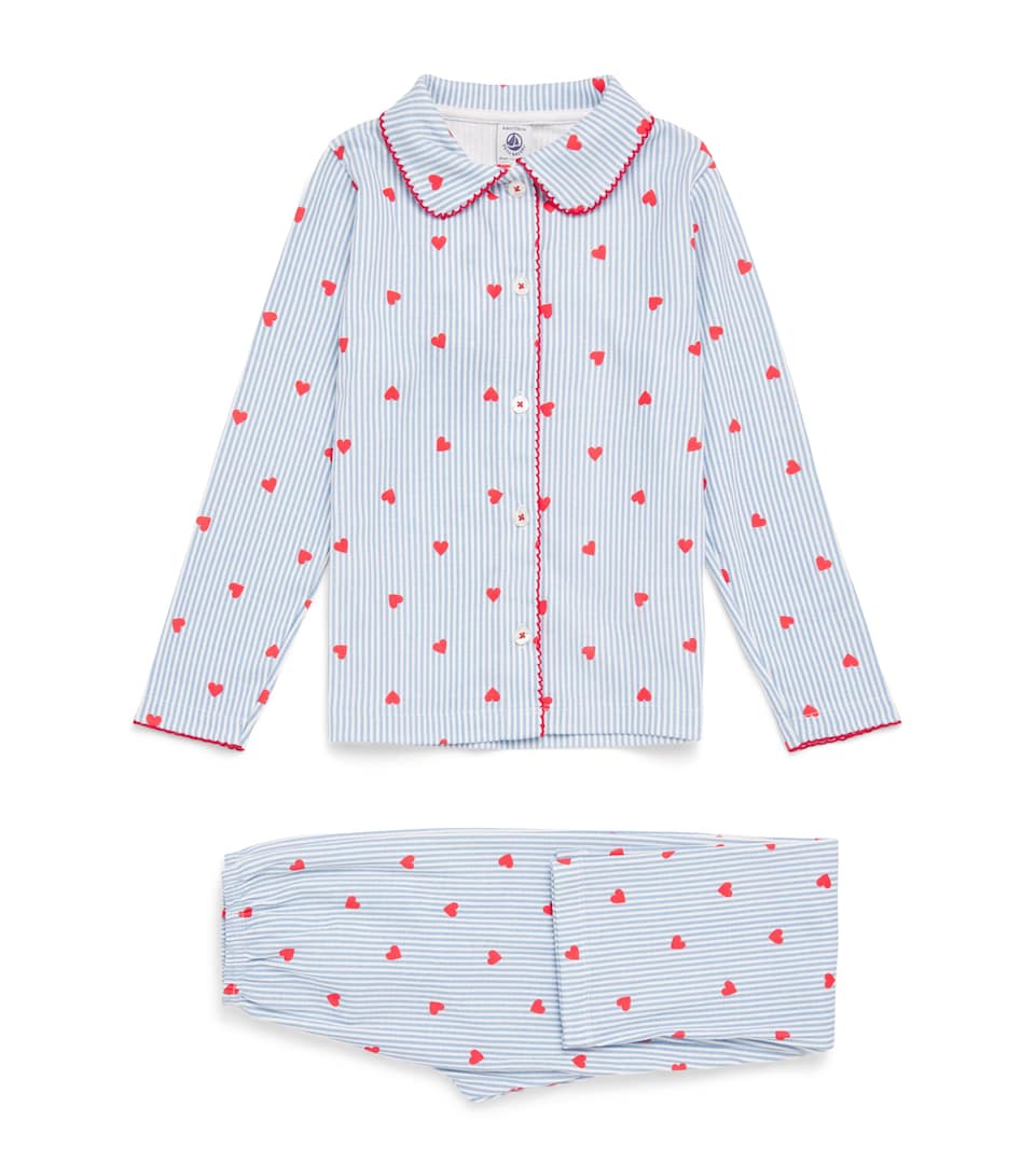 Petit Bateau Cotton Stripe Heart Pyjama Set (4-12 Years)