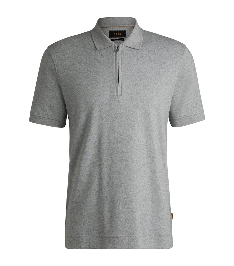 Cotton-Cashmere Zip-Up Polo Shirt
