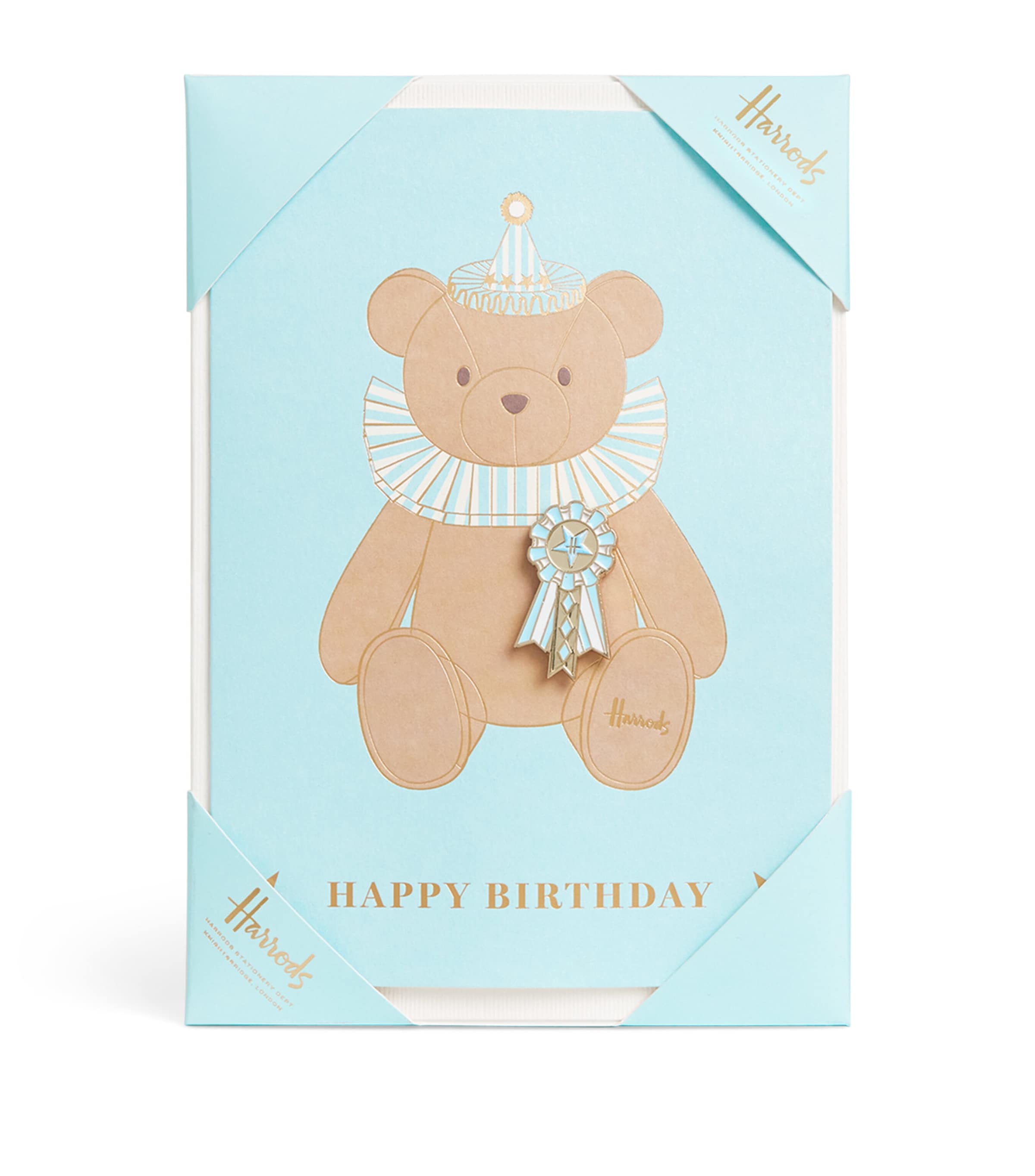 Harrods Rosette Pin Badge and Card Green