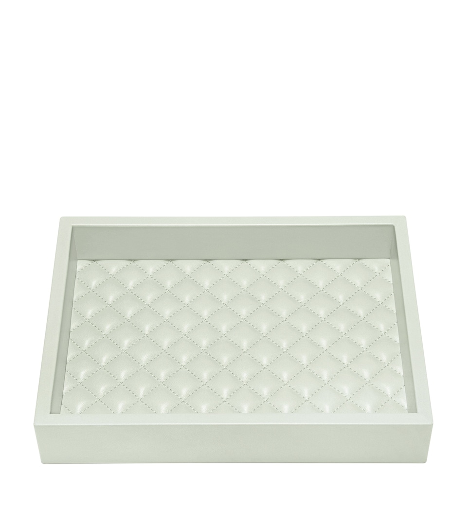 Riviere Large Quilted Febe Diamonds Tray Celadon Green
