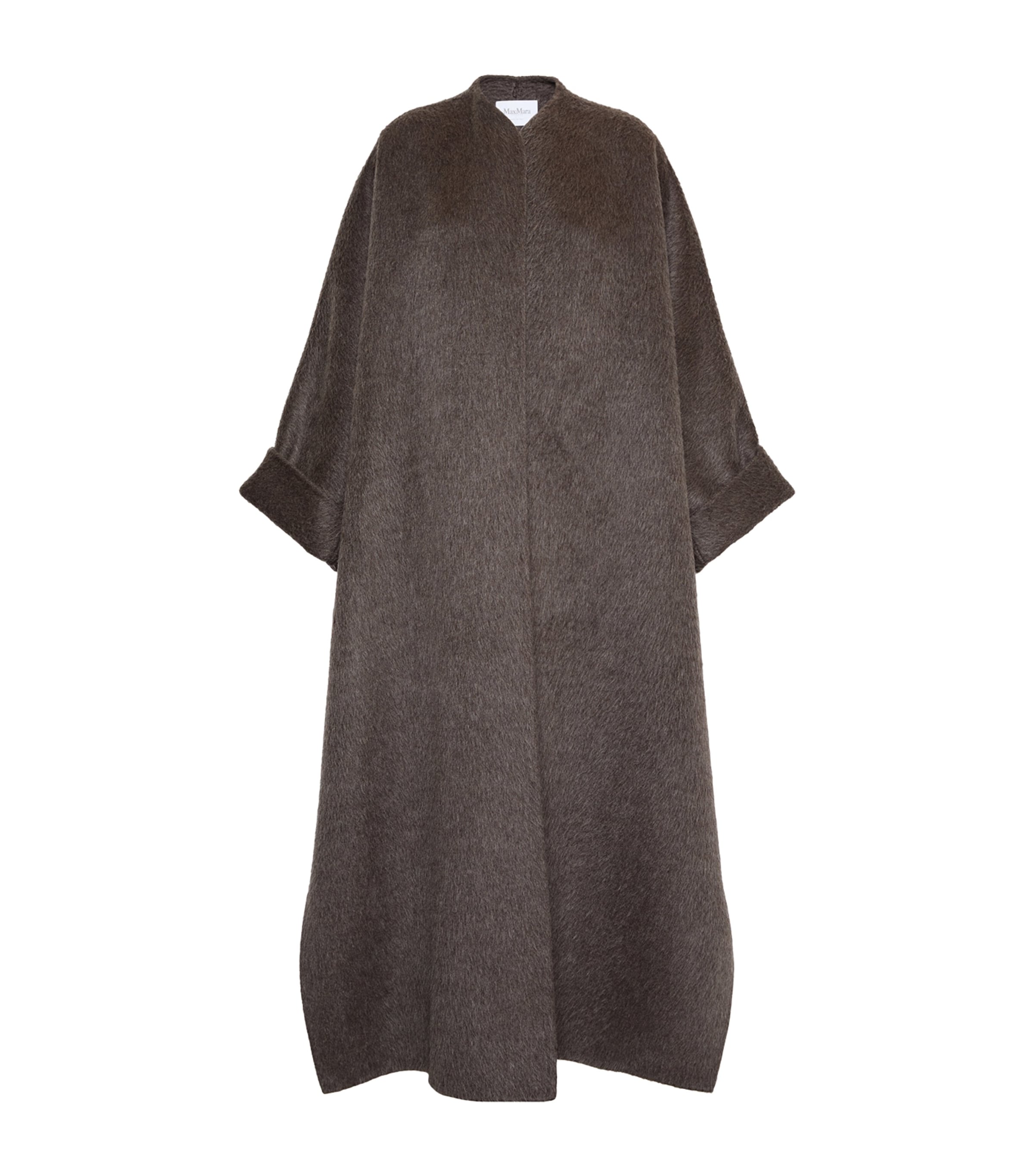 Max Mara Womens Camel Wool-Mohair Coat Mud