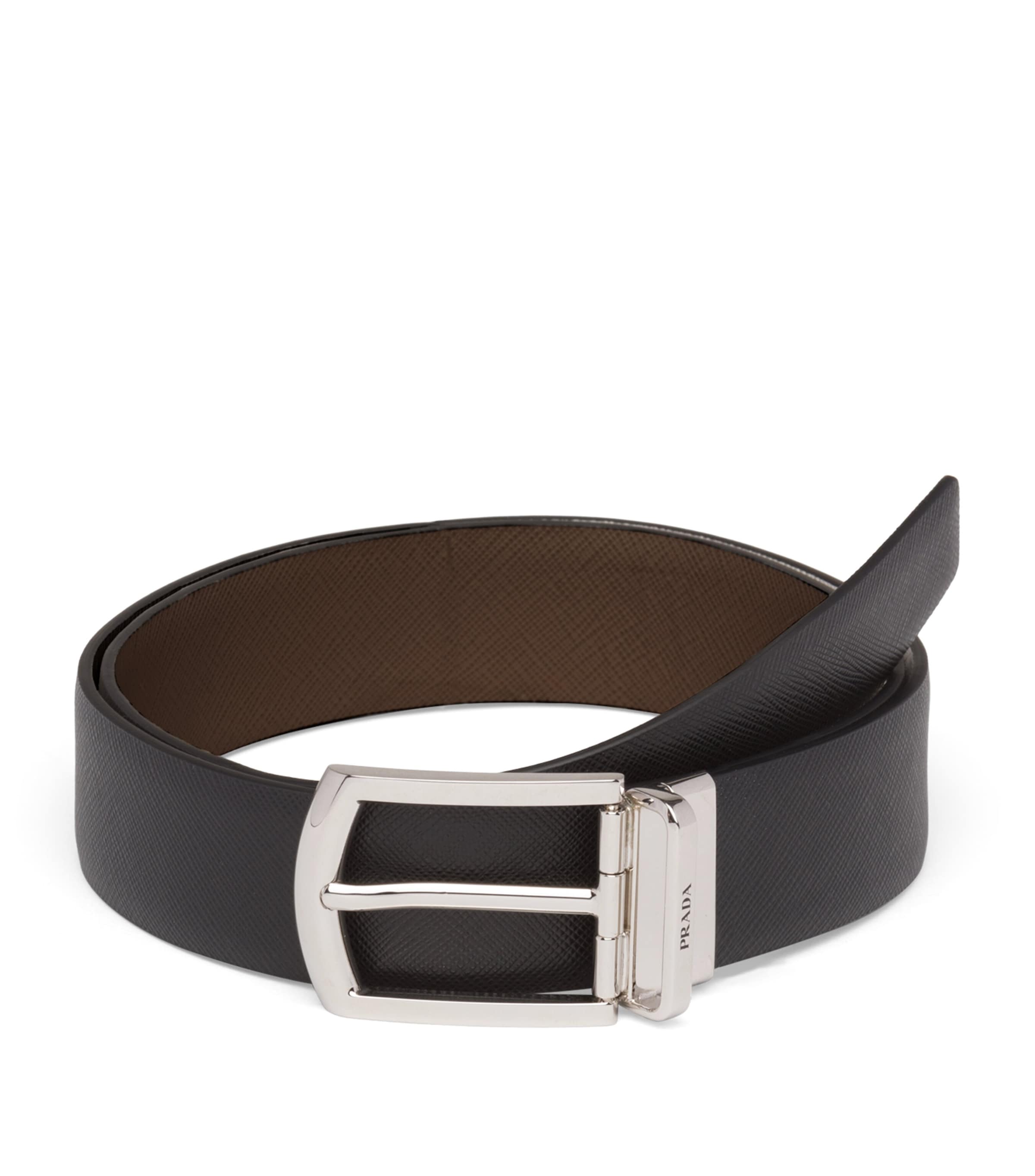 Saffiano Leather Reversible Belt
