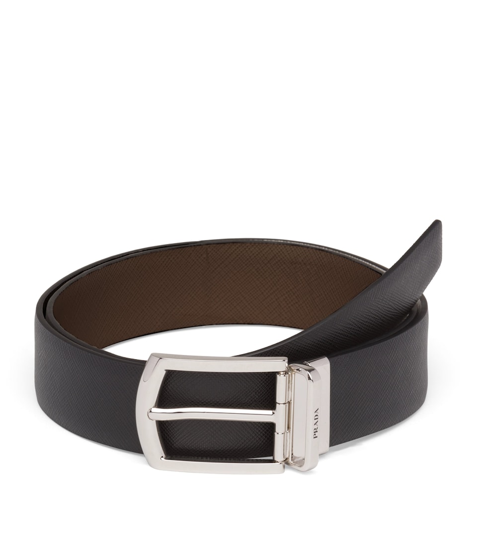 Saffiano Leather Reversible Belt