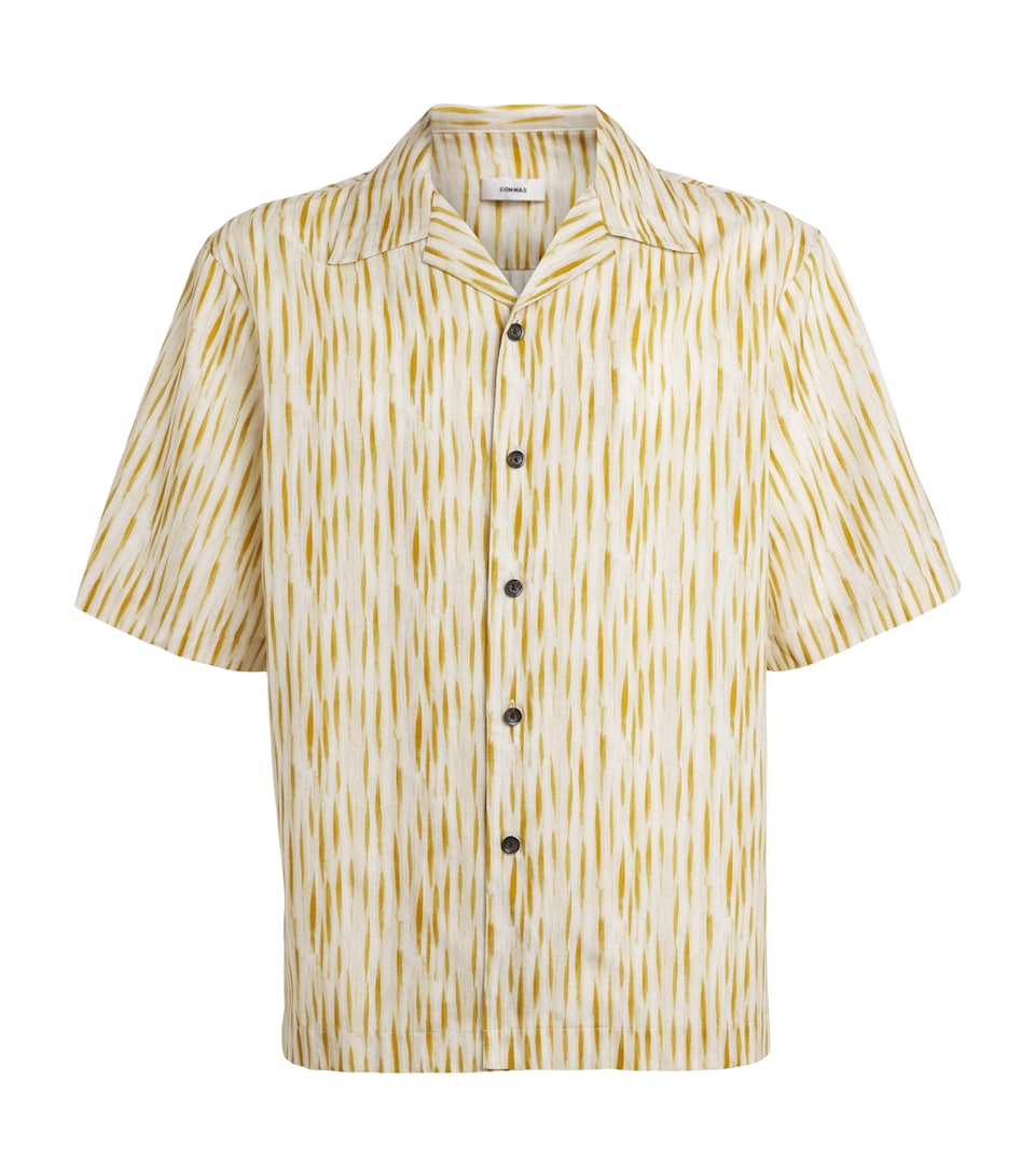 COMMAS Mens Cotton-Silk Brushstroke Shirt Yellow