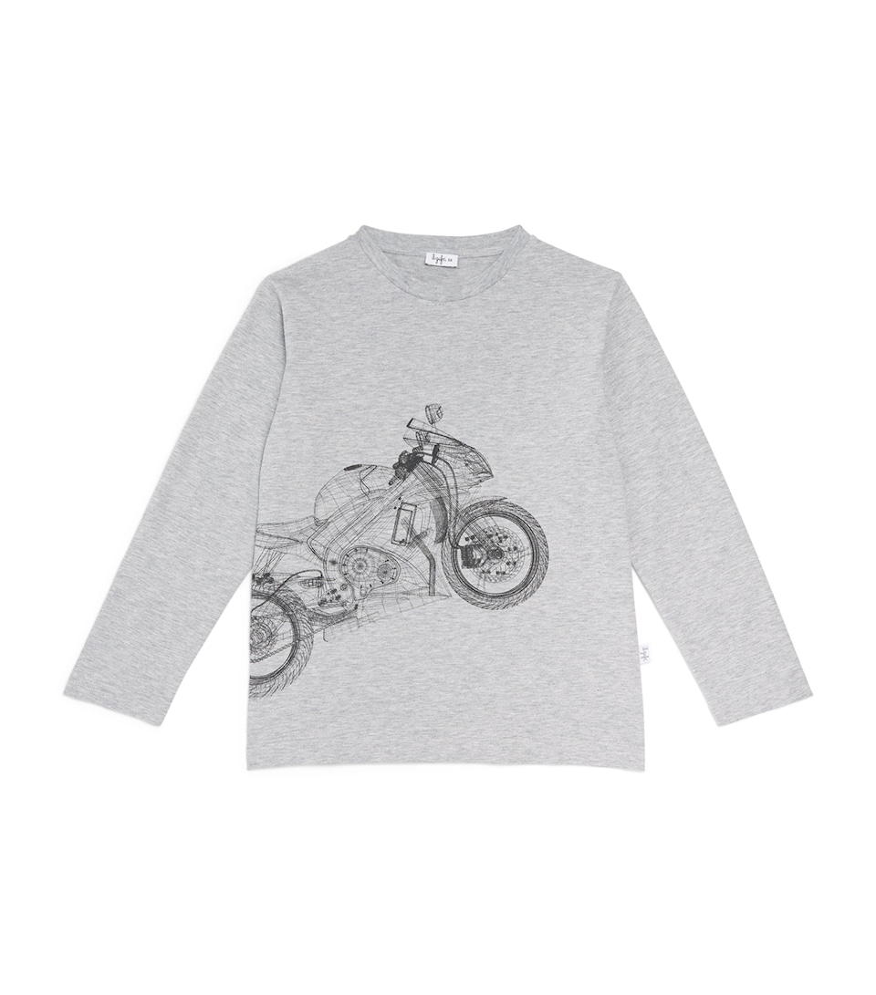 Il Gufo Cotton Printed T-Shirt (2-14 Years) Light Grey