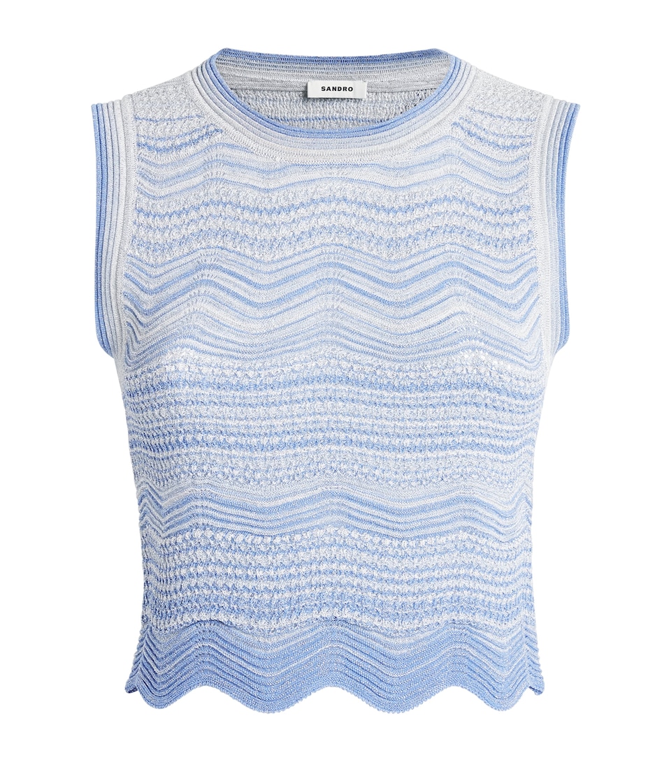 Sandro Paris Womens Metallised Maxi Skirt Sky Blue