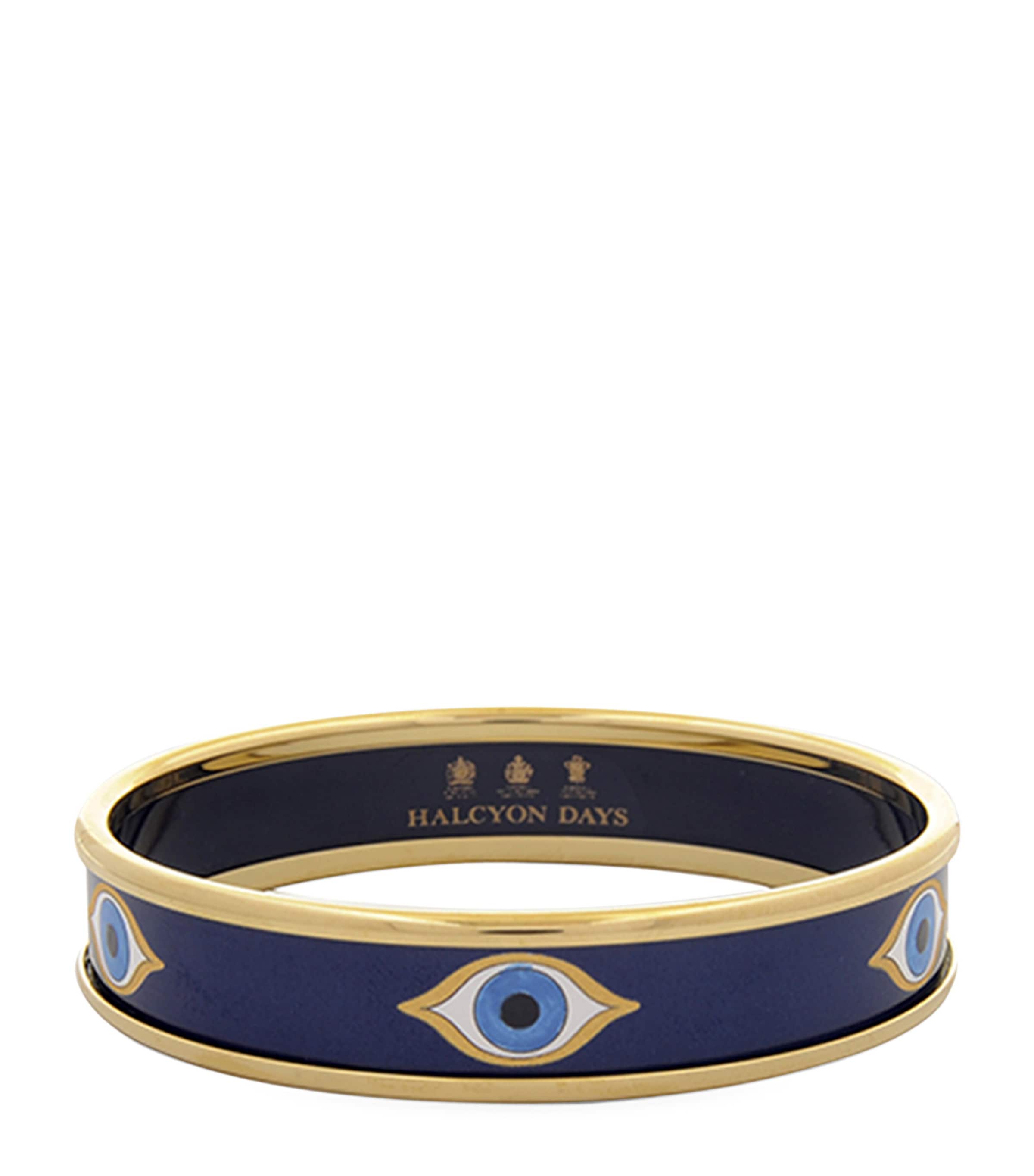 Halcyon Days Gold-Plated Evil Eye Bangle Black/gold