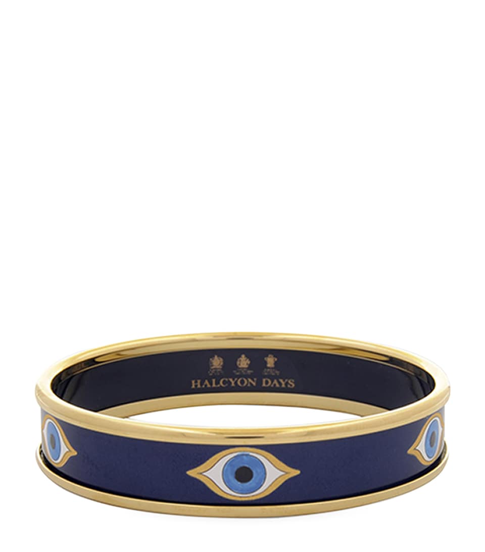 Halcyon Days Gold-Plated Evil Eye Bangle Black/gold