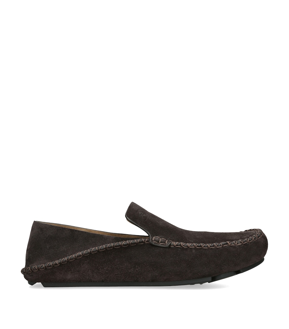 LOEWE Suede Rambla Loafers Dark Brown