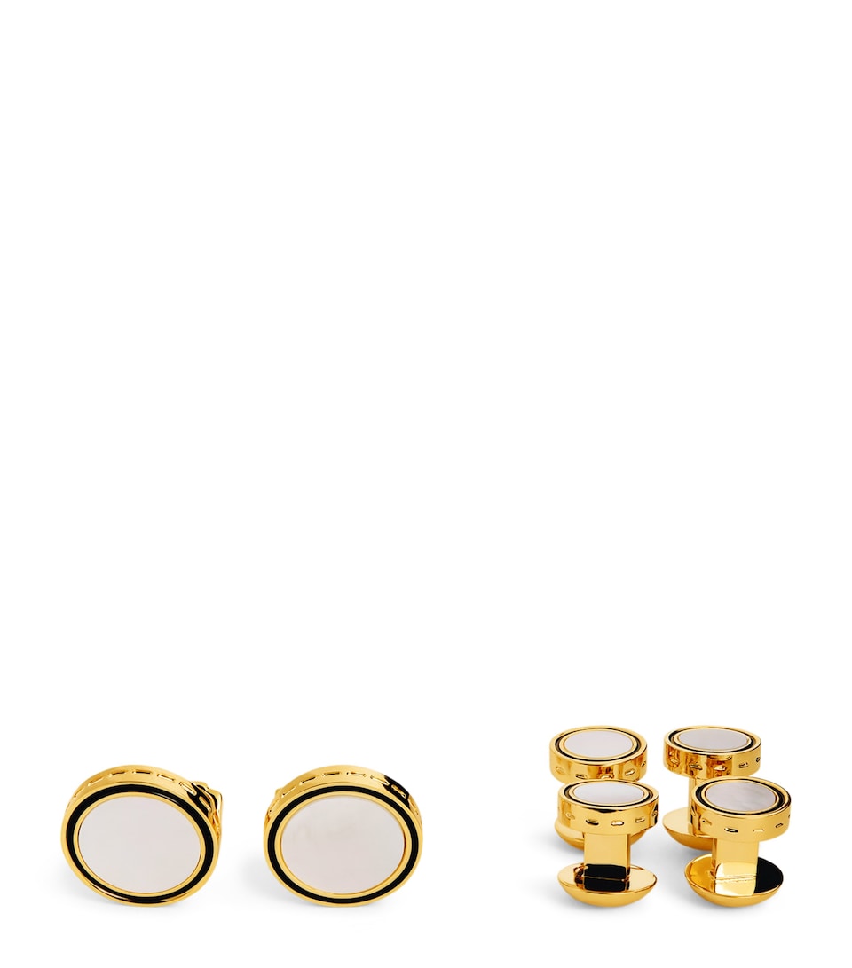 Thompson Gold-Plated Mother-Of-Pearl Cufflinks And Studs Set
