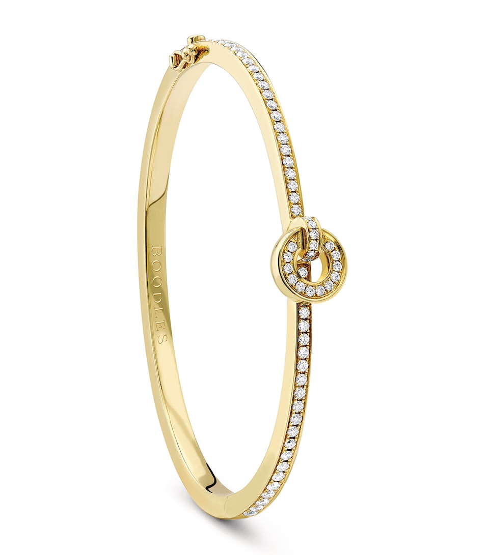 Yellow Gold and Diamond Roulette Flip Bangle