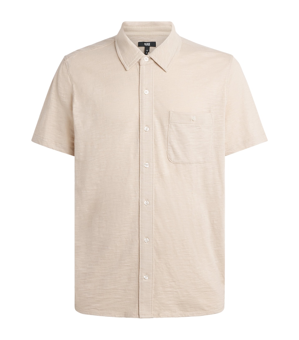 PAIGE Mens Cotton Carillo Polo Shirt Pale Khaki